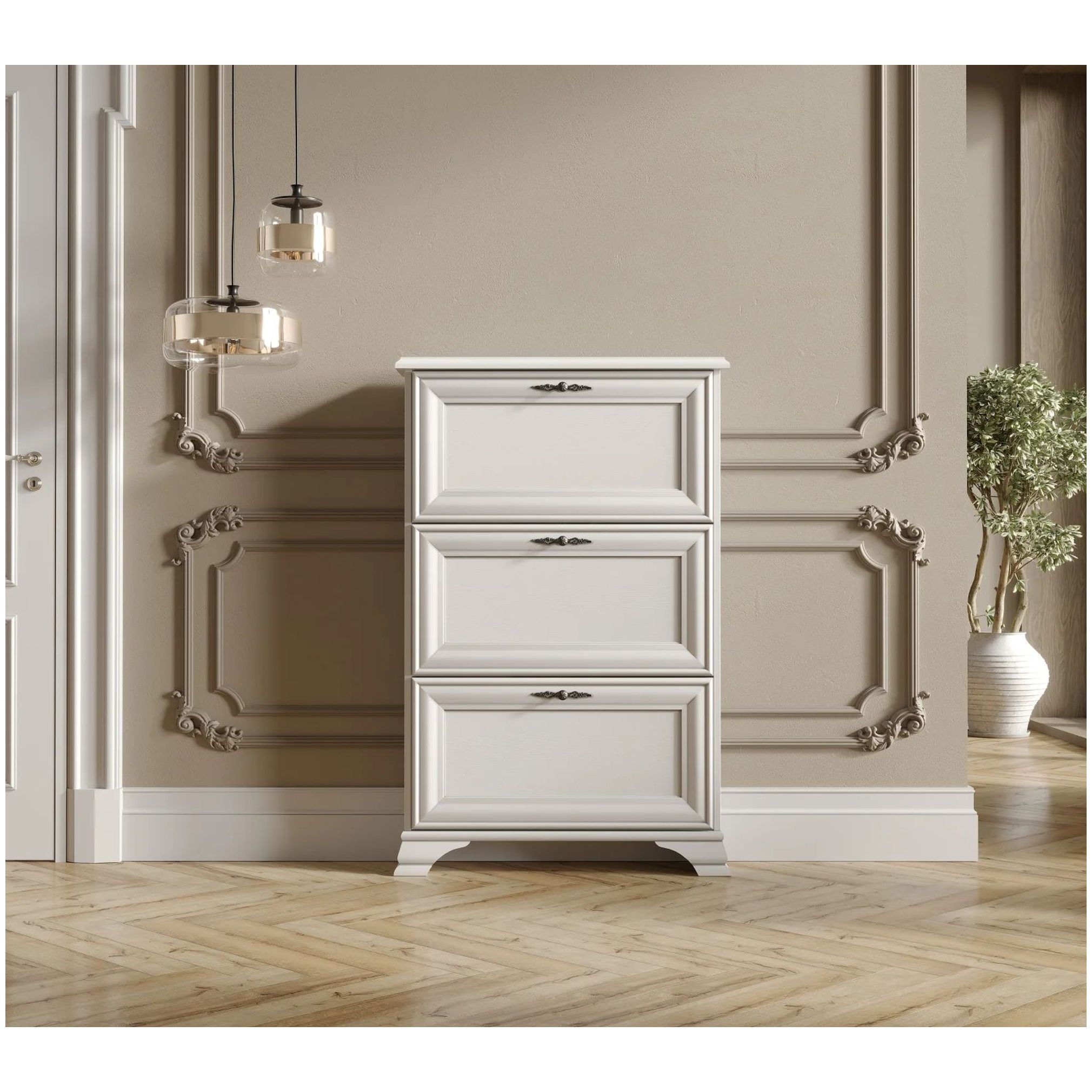 Картинка Кентаки тумба для обуви SFВ3B (Белый) интернет-магазин мебели FreeTime