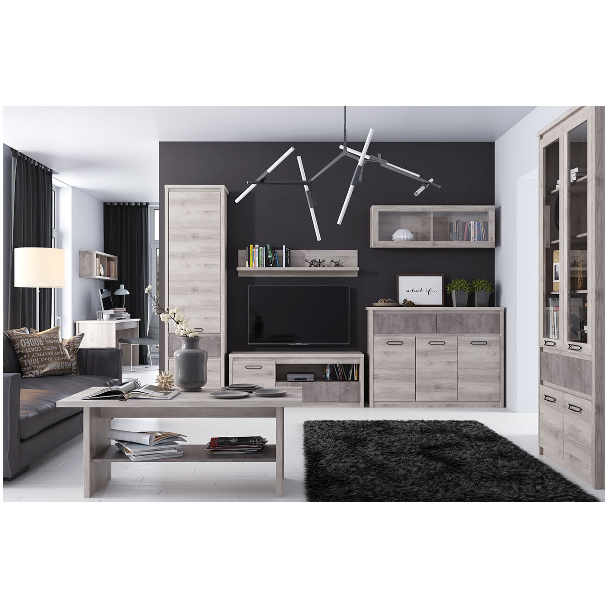 Картинка Джаз Шкаф с витриной 2V2D1S интернет-магазин мебели FreeTime