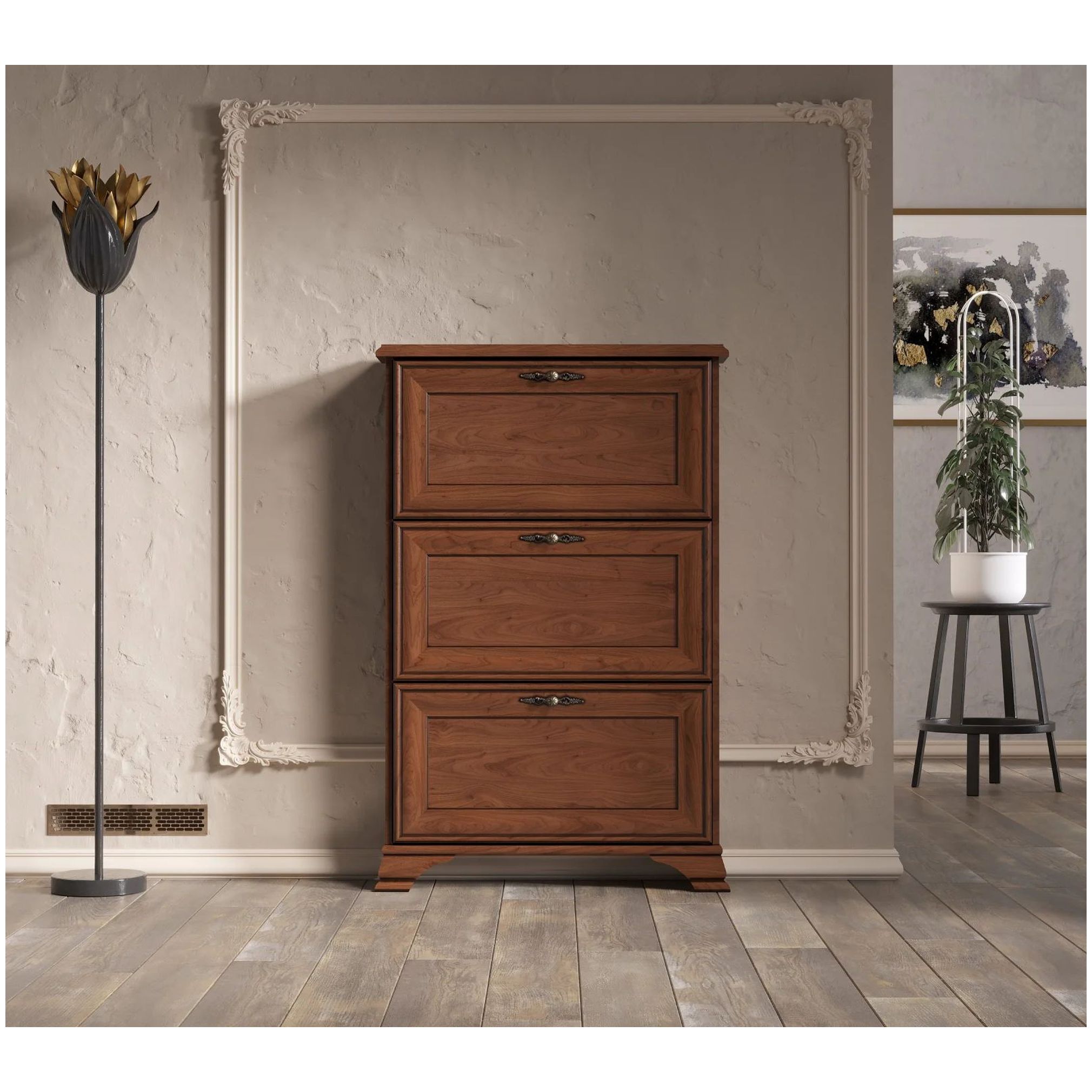 Картинка Кентаки тумба для обуви SFВ3B (Каштан) интернет-магазин мебели FreeTime