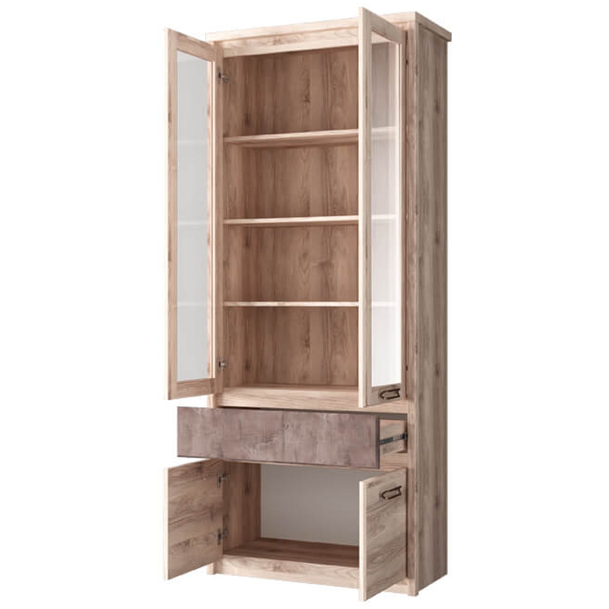 Картинка Джаз Шкаф с витриной 2V2D1S интернет-магазин мебели FreeTime