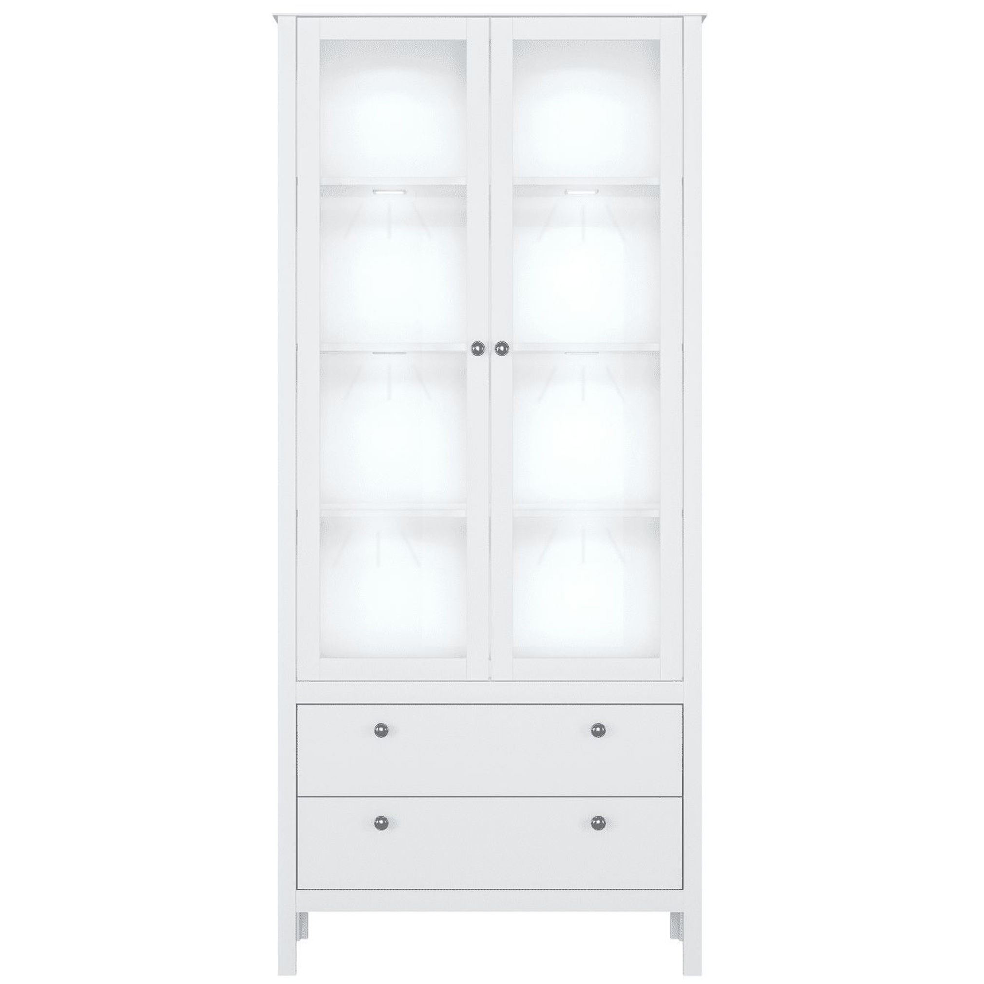 Картинка Ева шкаф-витрина REG2W2S с подсветкой интернет-магазин мебели FreeTime