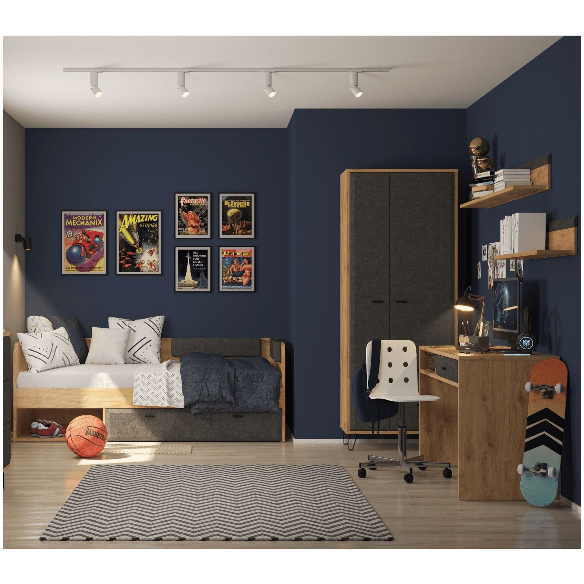 Картинка Грейс стол письменный BIU1S интернет-магазин мебели FreeTime