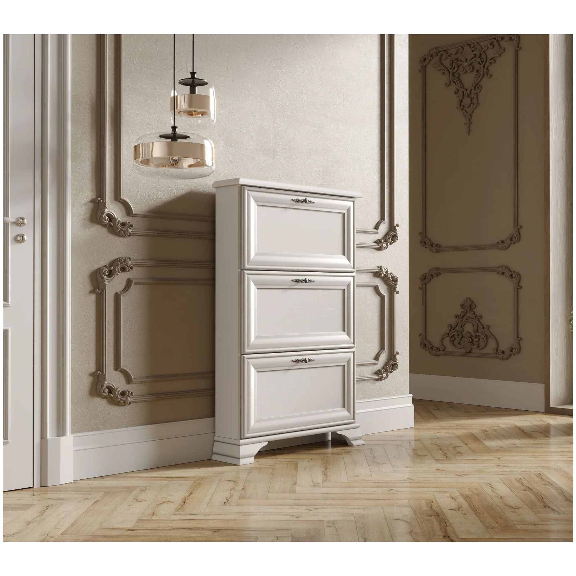 Картинка Кентаки тумба для обуви SFВ3B (Белый) интернет-магазин мебели FreeTime