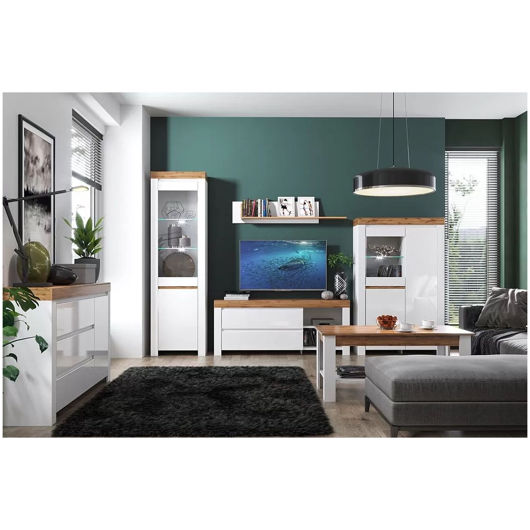 Картинка Таурус Шкаф с витриной 1V1D интернет-магазин мебели FreeTime