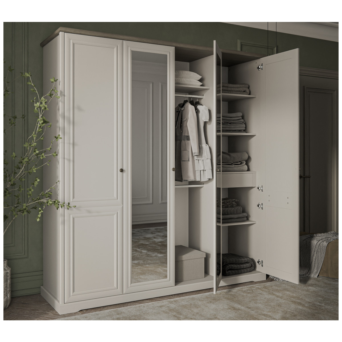 Картинка Тоскана Шкаф с зеркалом 4DG Z интернет-магазин мебели FreeTime