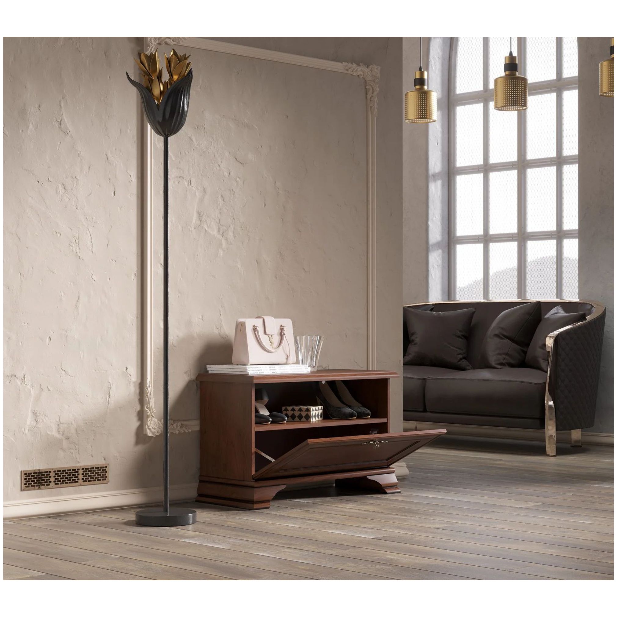 Картинка Кентаки тумба для обуви SFK1B (Каштан) интернет-магазин мебели FreeTime