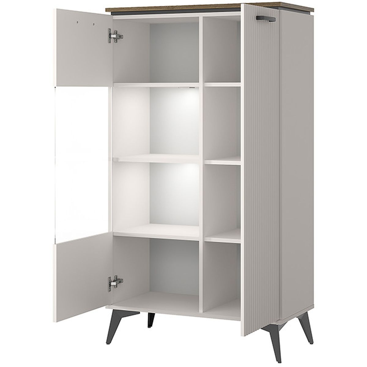 Картинка Винати Шкаф с витриной 1V1D P интернет-магазин мебели FreeTime