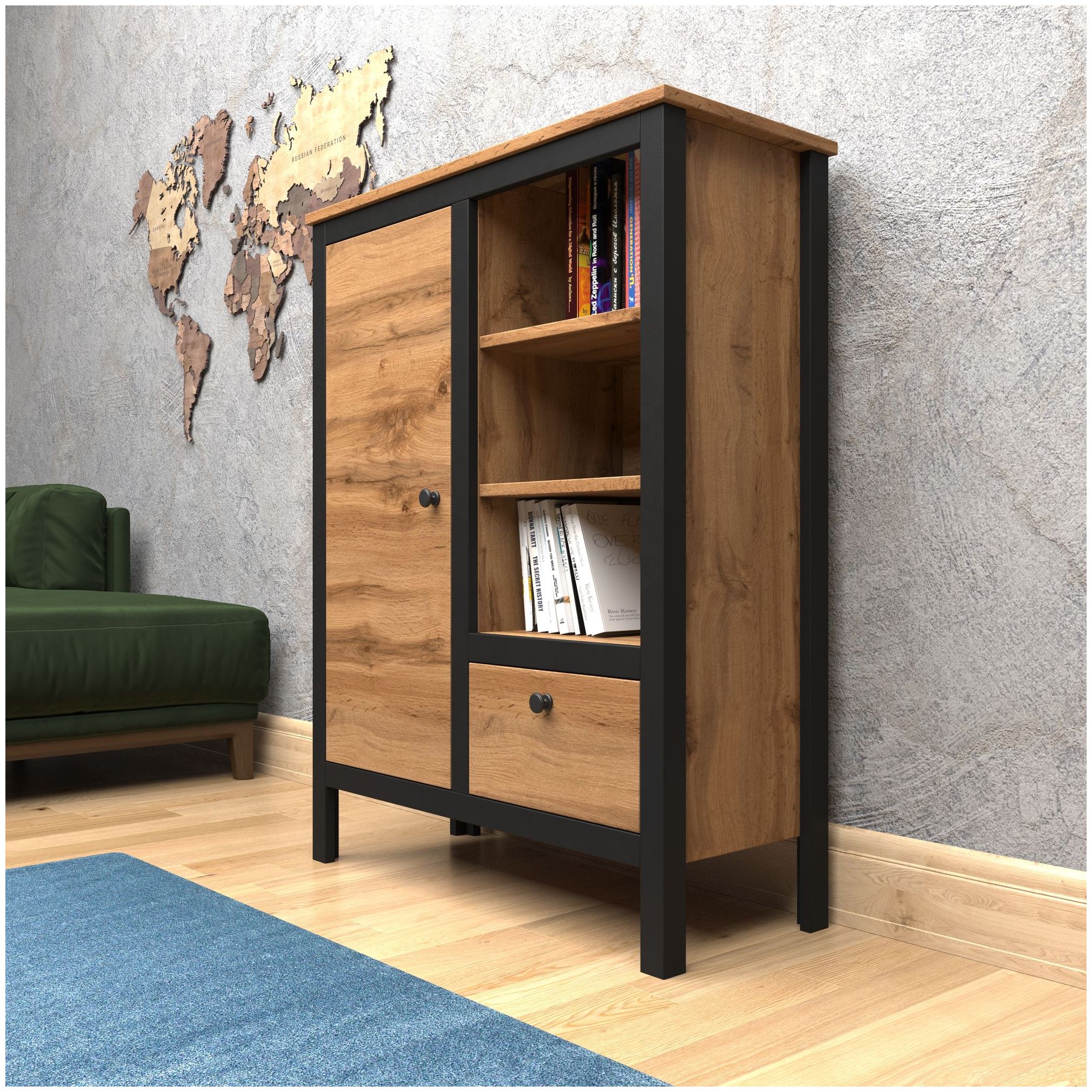 Картинка Лофт тумба высокая REG1D1S/90 интернет-магазин мебели FreeTime