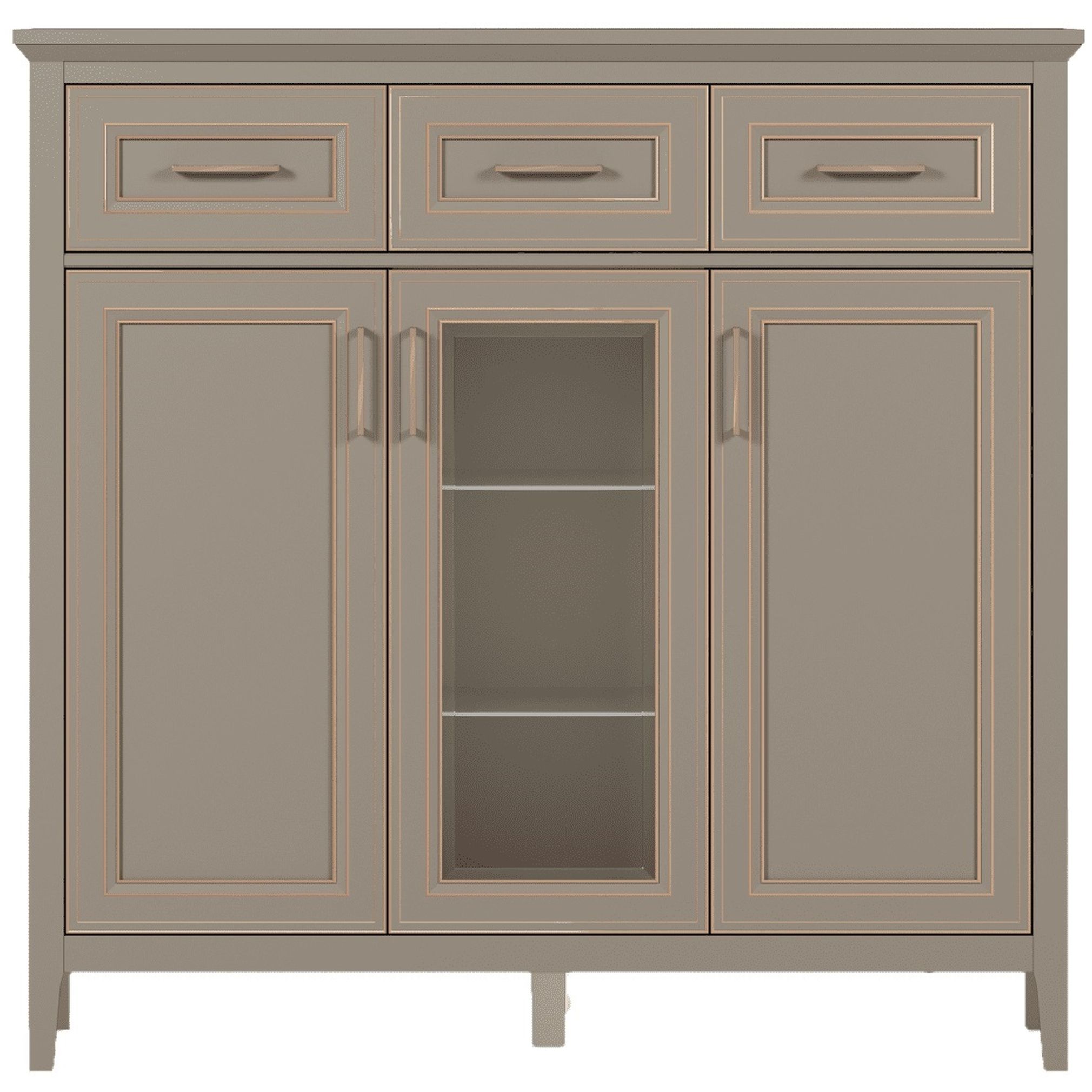 Картинка Классик тумба с витриной KOM1W2D3S интернет-магазин мебели FreeTime