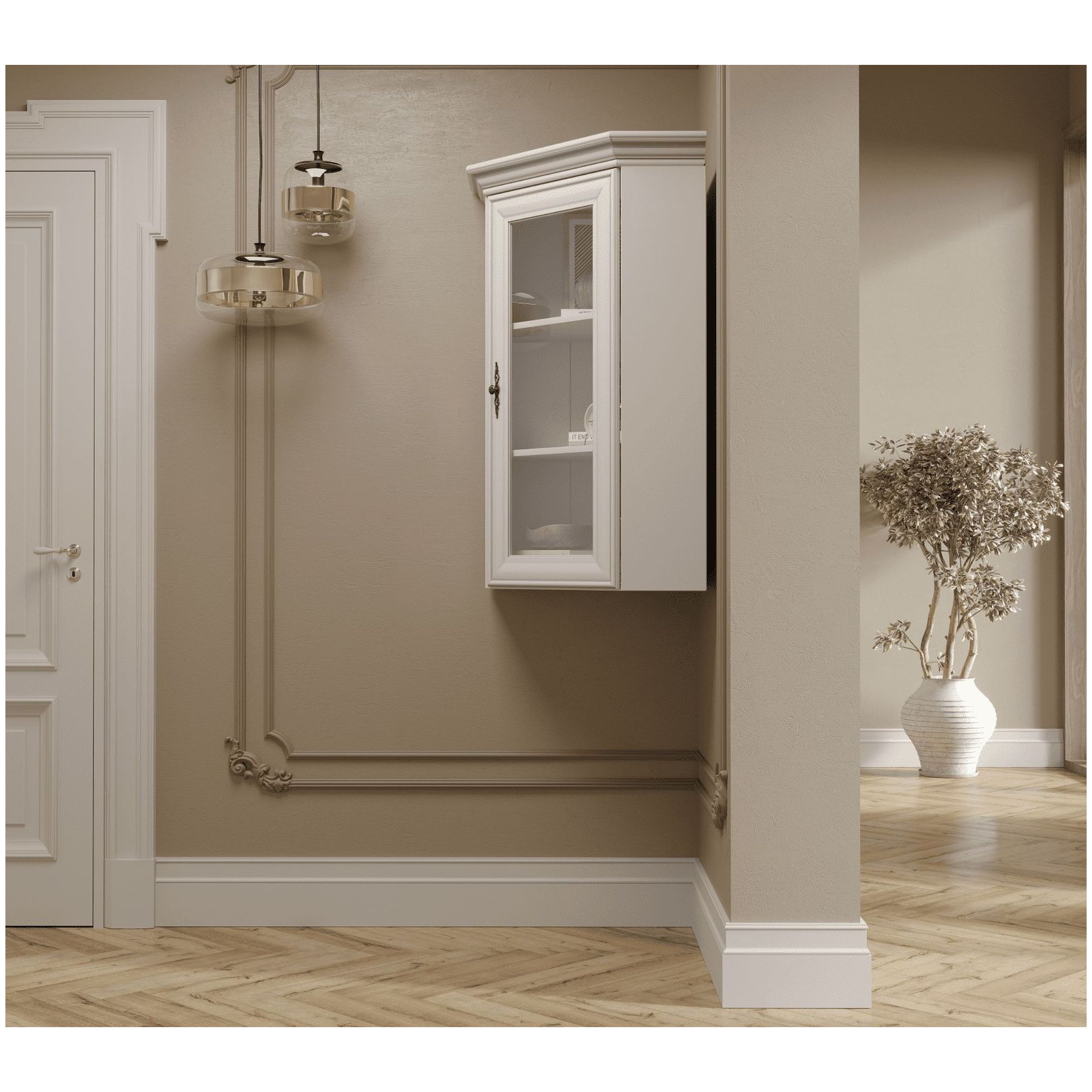 Картинка Кентаки надставка на угловую тумбу NADN1W (Белый) интернет-магазин мебели FreeTime