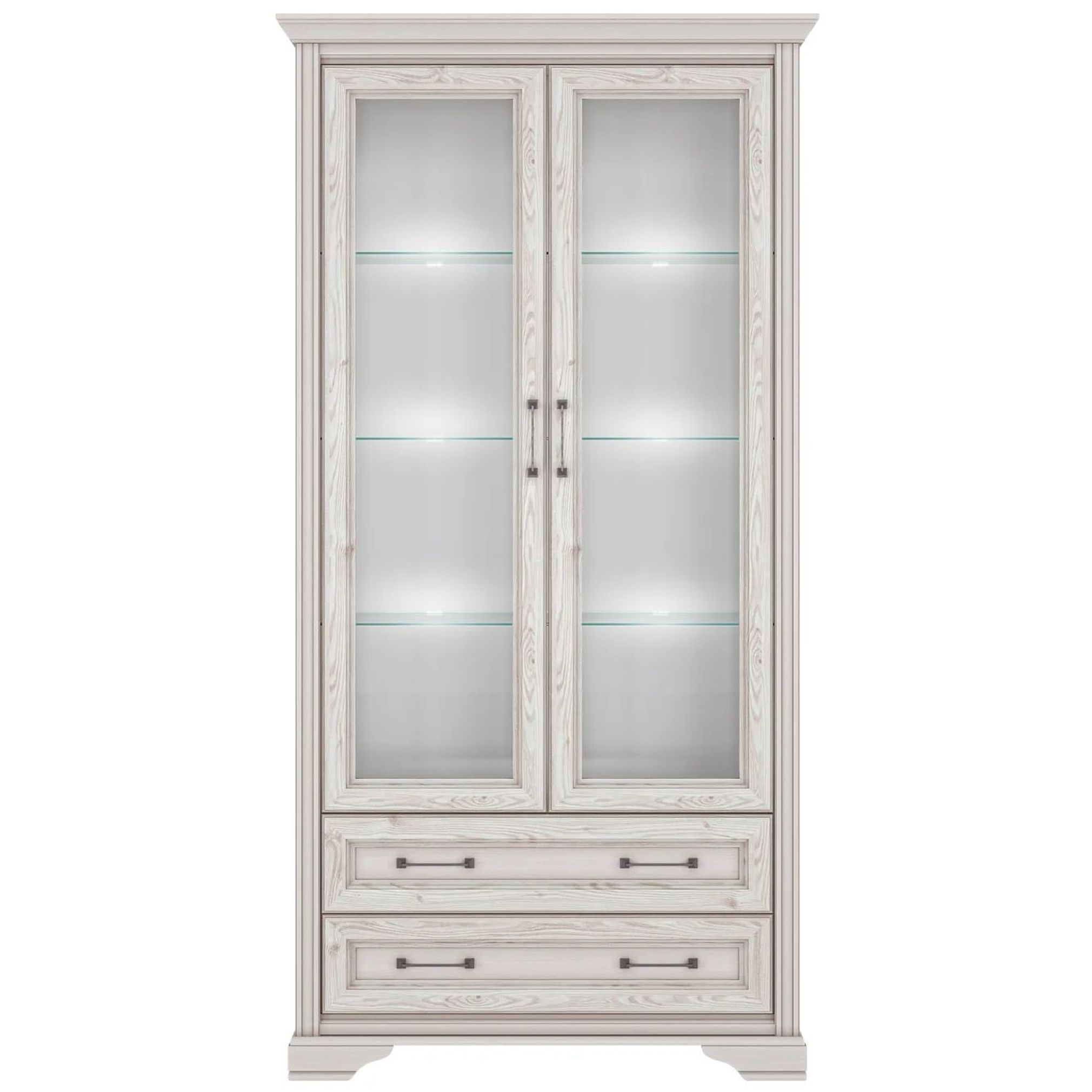 Картинка Стилиус шкаф-витрина REG2W2S с подсветкой интернет-магазин мебели FreeTime