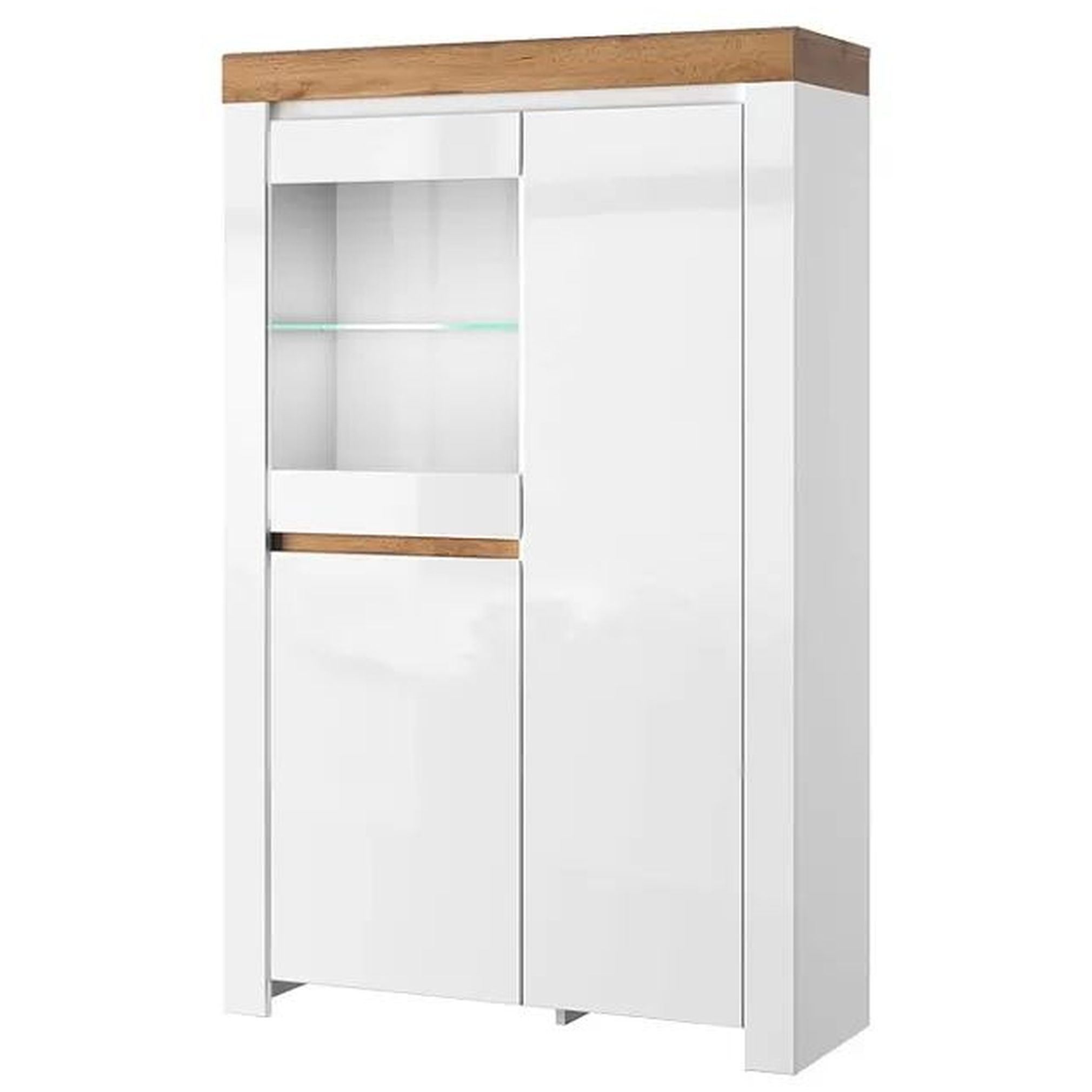 Картинка Таурус Шкаф с витриной 1V2D интернет-магазин мебели FreeTime