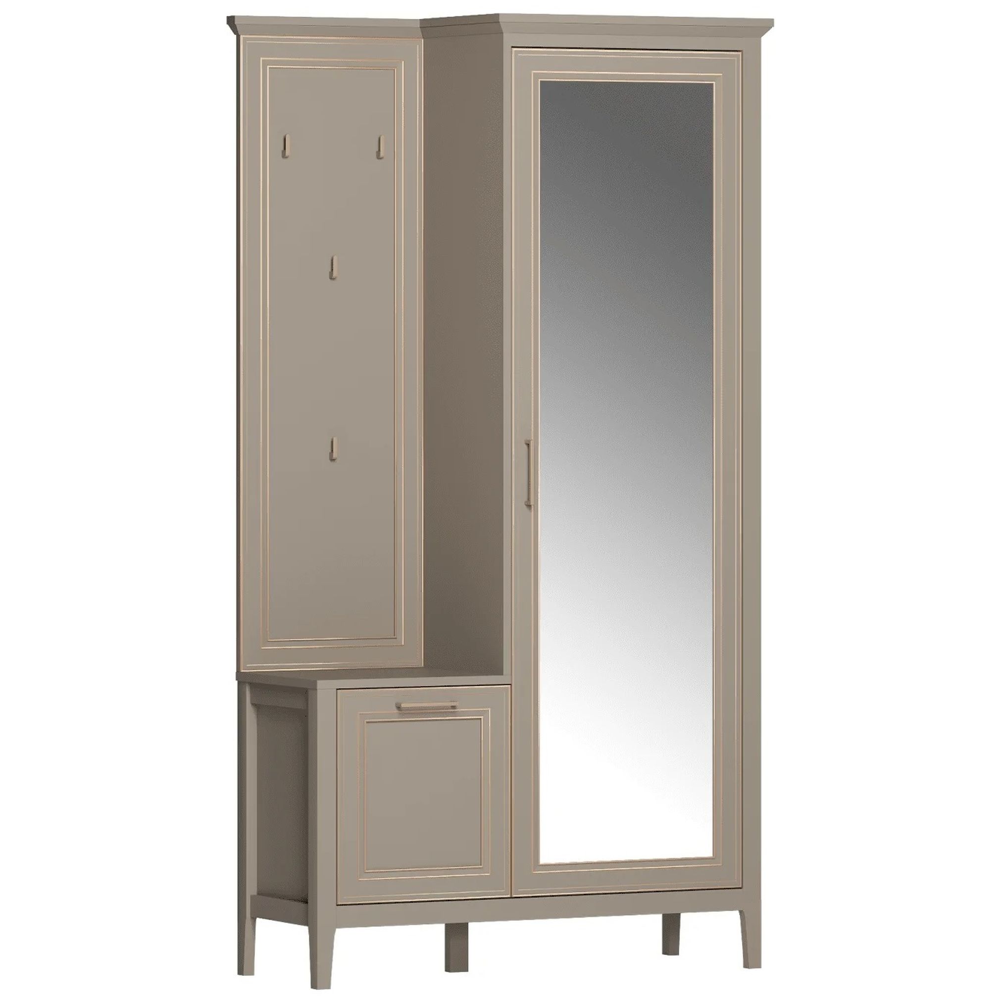 Картинка Классик шкаф с вешалкой и зеркалом PPK/P интернет-магазин мебели FreeTime