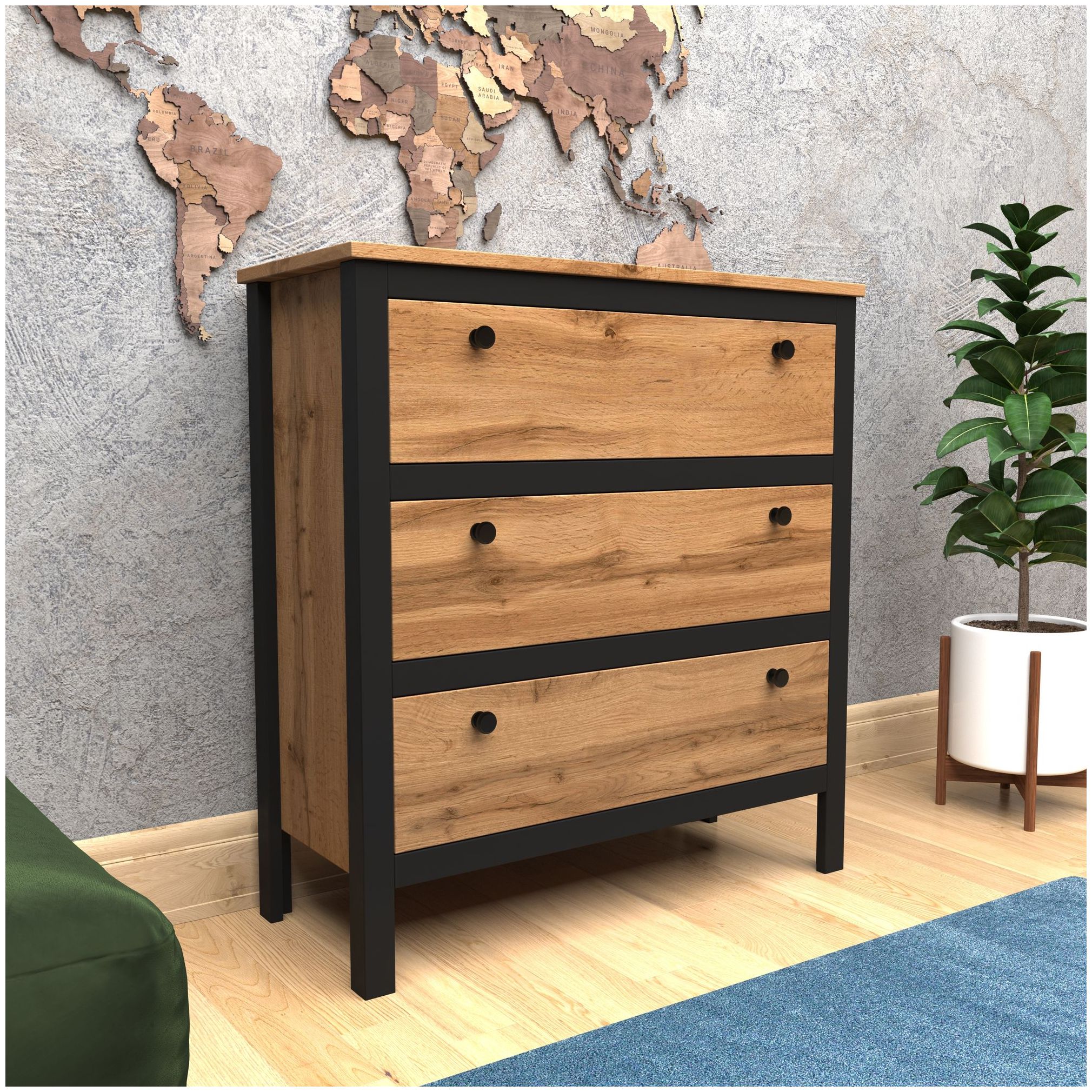 Картинка Лофт тумба KOM3S/90 интернет-магазин мебели FreeTime