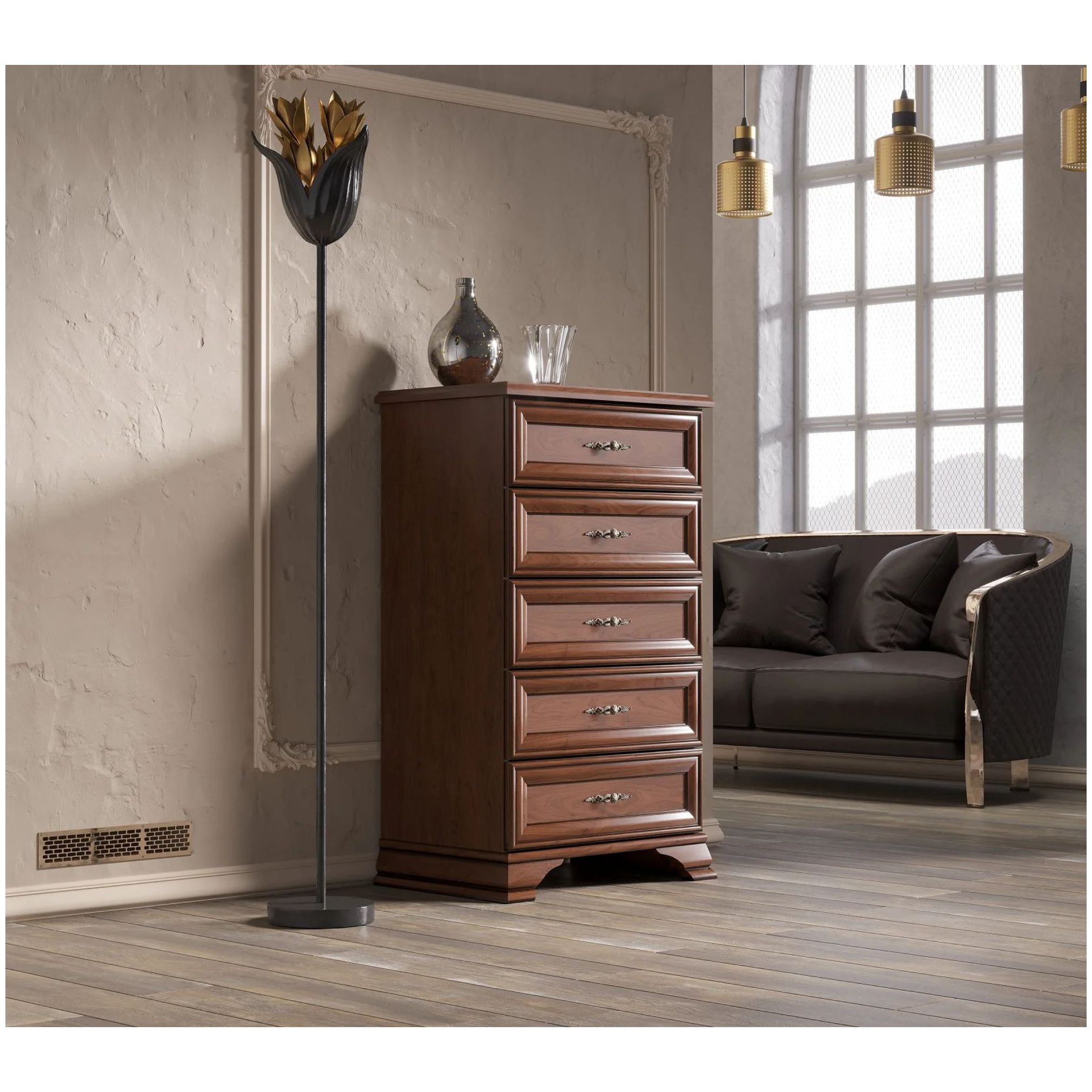 Картинка Кентаки комод KOM5S (Каштан) интернет-магазин мебели FreeTime