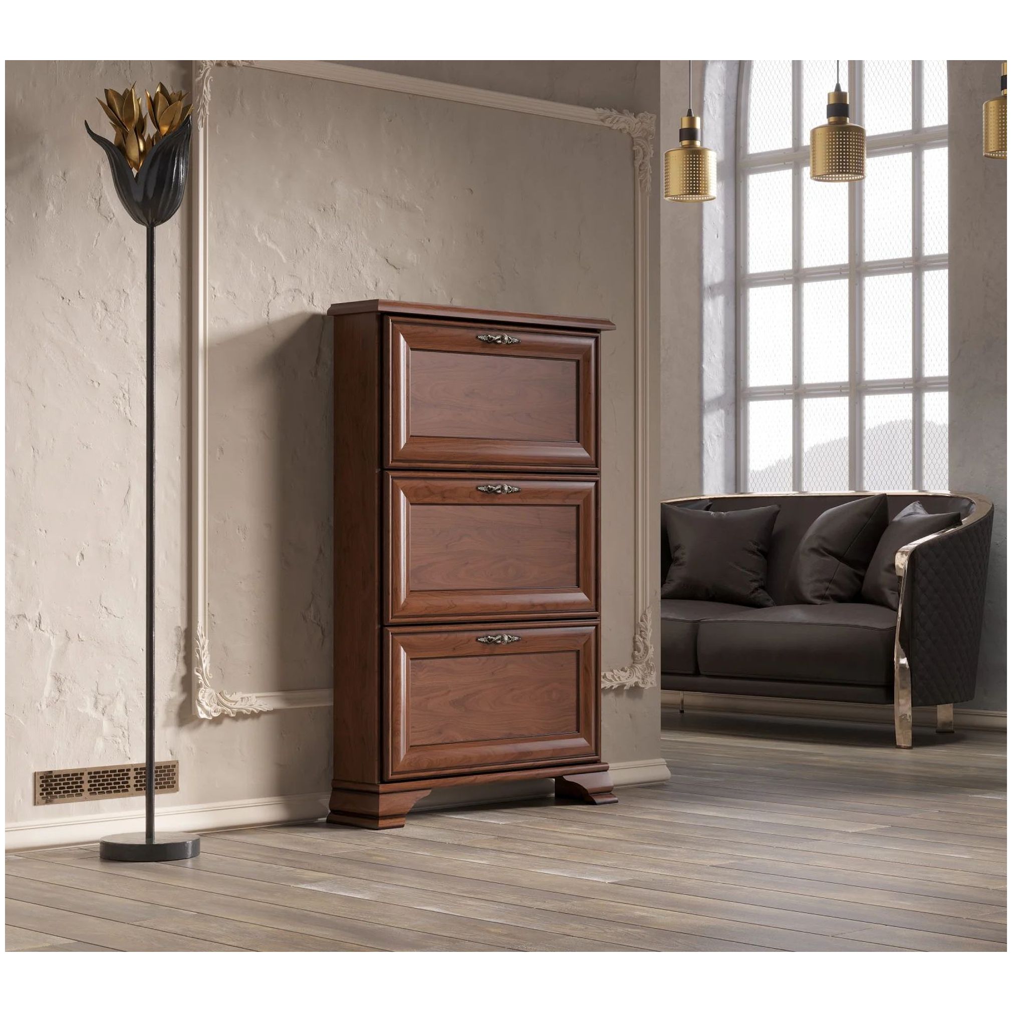 Картинка Кентаки тумба для обуви SFВ3B (Каштан) интернет-магазин мебели FreeTime