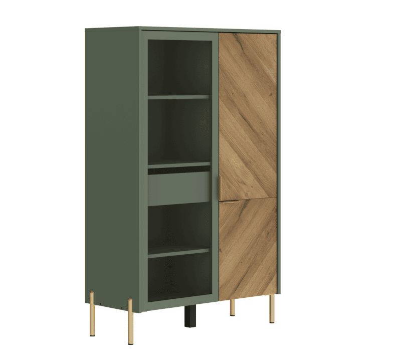 Картинка Сиена шкаф-витрина REG1W1D/140 интернет-магазин мебели FreeTime