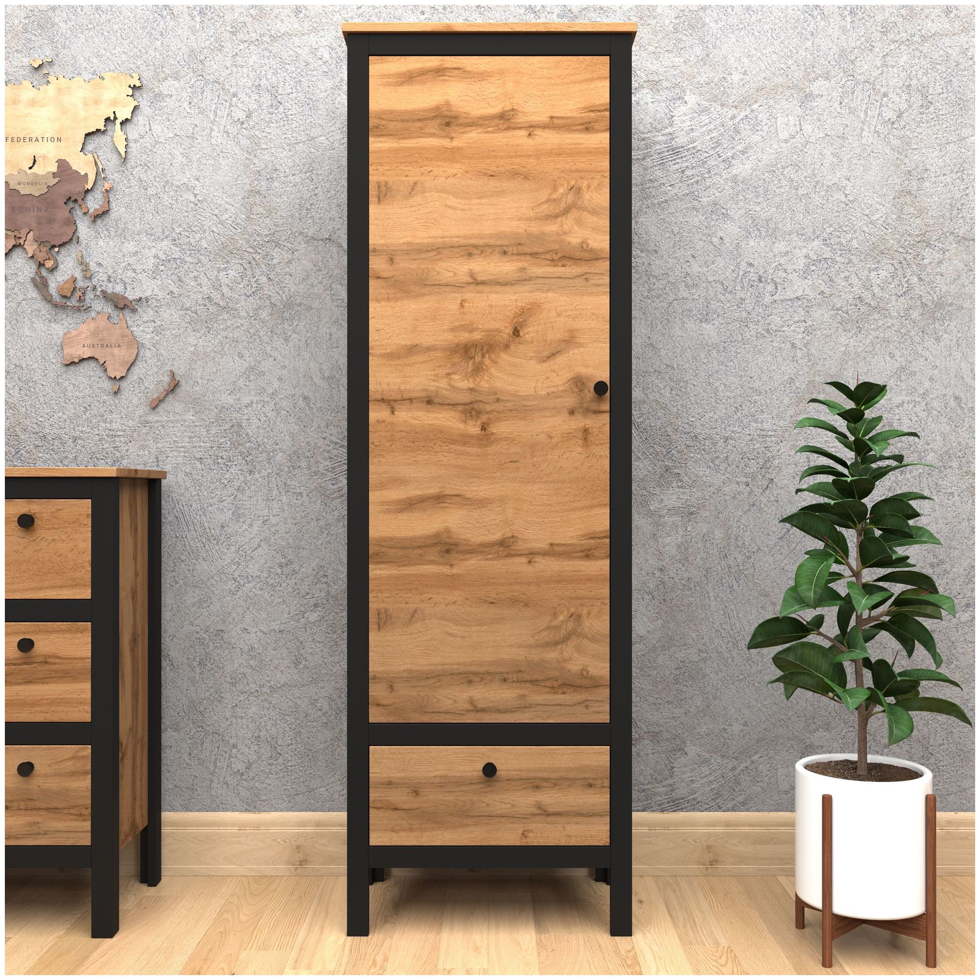 Картинка Лофт шкаф-пенал REG1D1S интернет-магазин мебели FreeTime