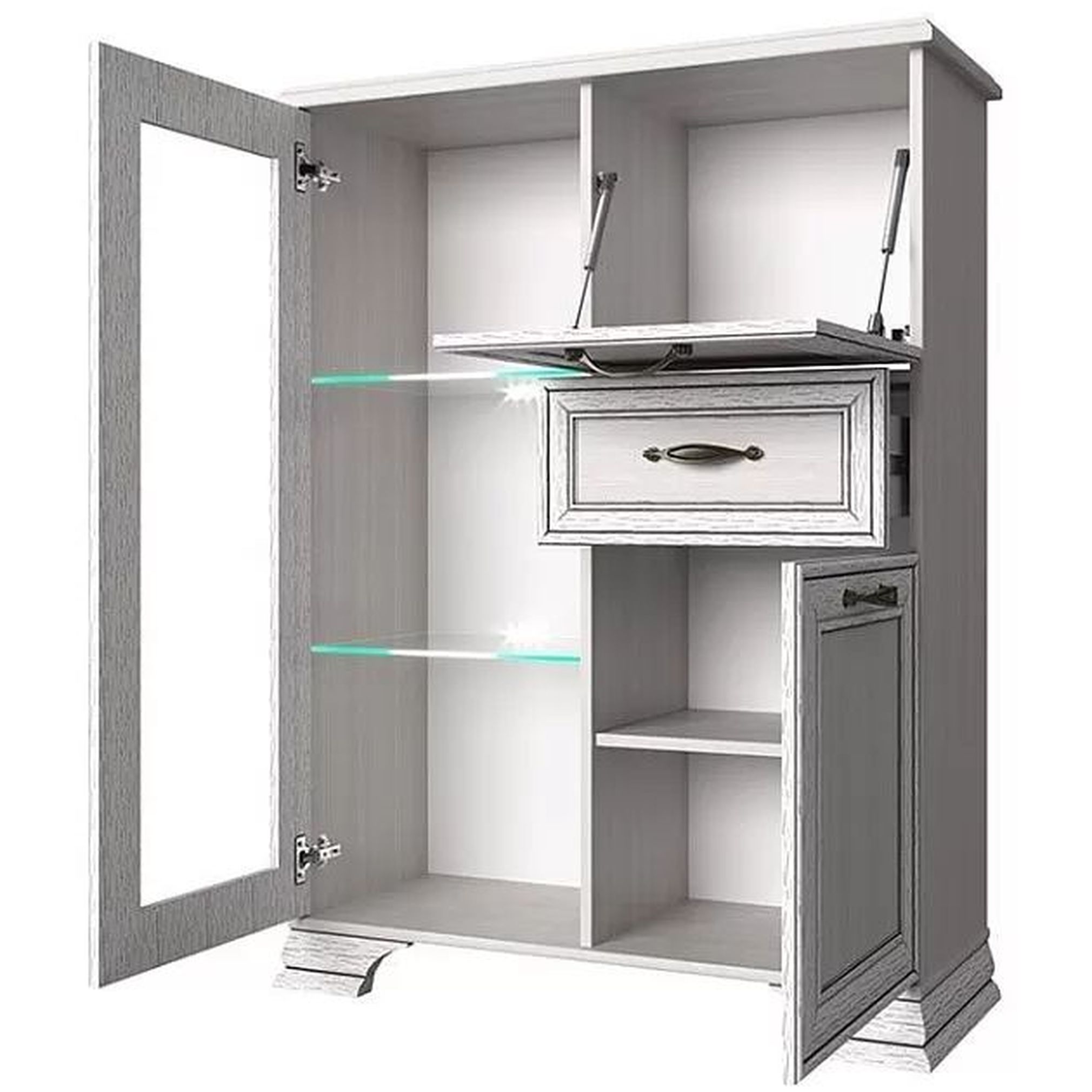 Картинка Тиффани Тумба  с витриной 1V2D1S интернет-магазин мебели FreeTime