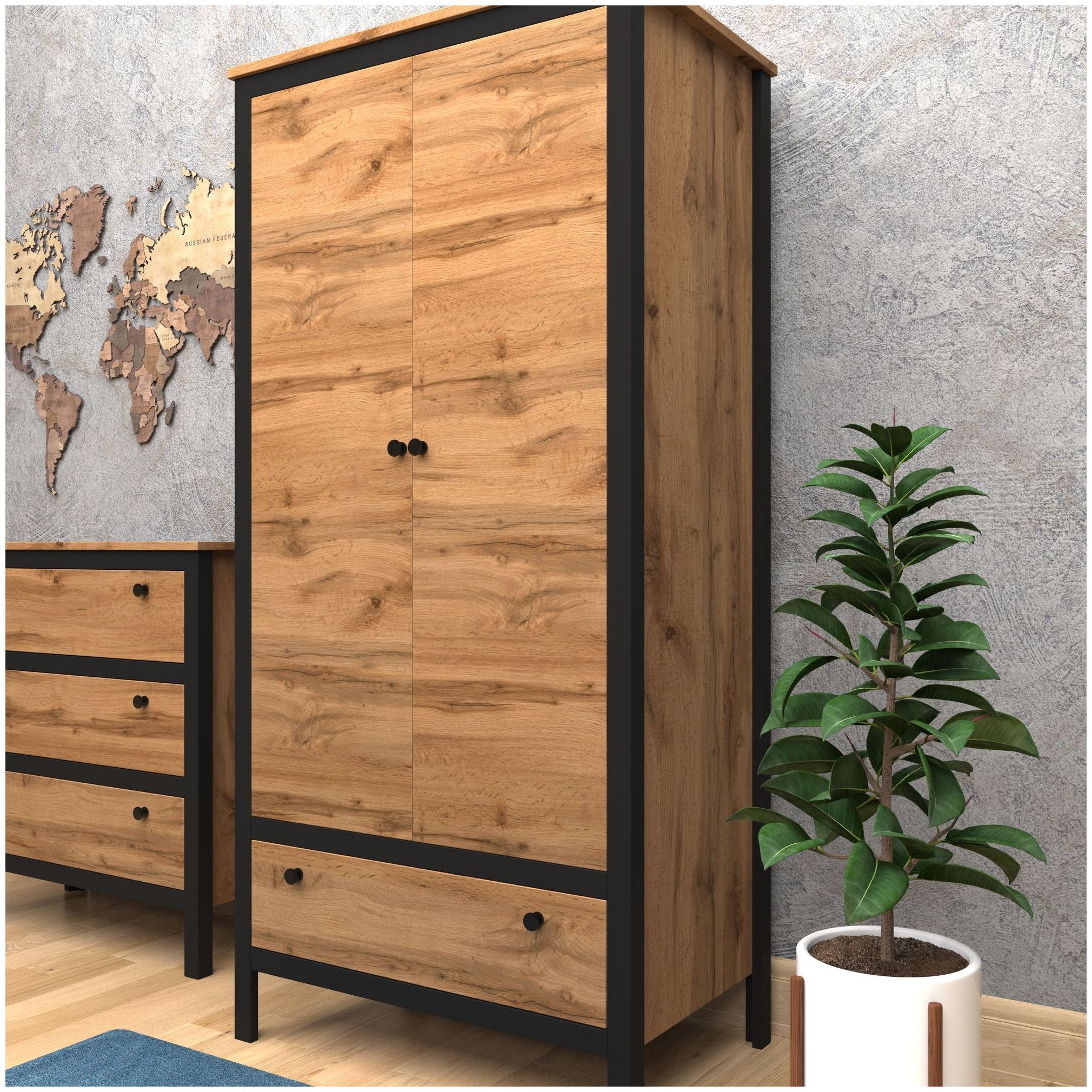 Картинка Лофт шкаф SZF2D1S интернет-магазин мебели FreeTime