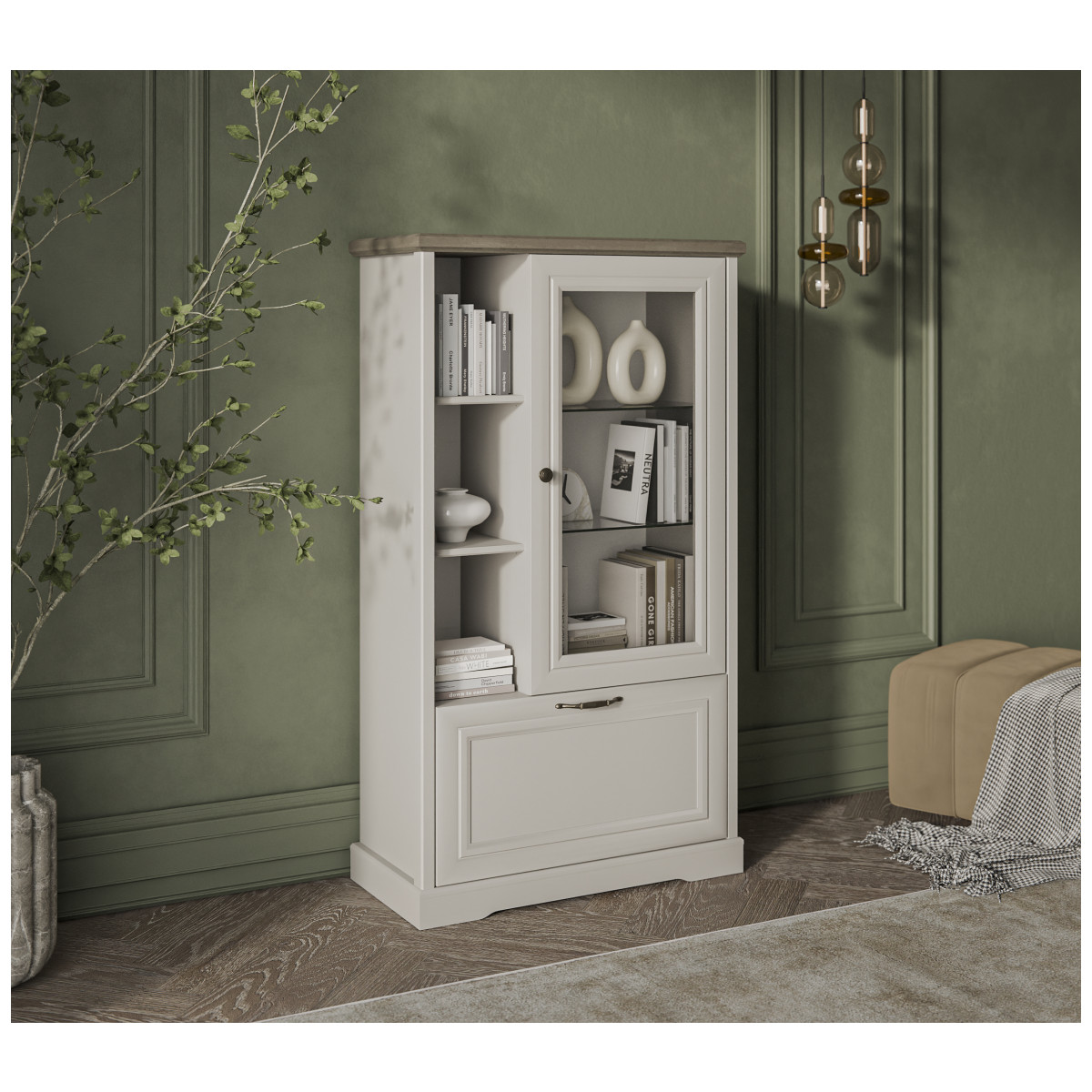 Картинка Тоскана Шкаф с витриной 1V1D3N интернет-магазин мебели FreeTime