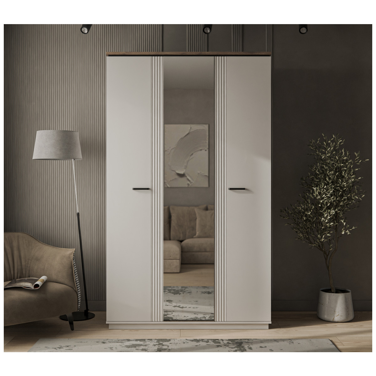 Картинка Винати Шкаф с зеркалом 3DG Z интернет-магазин мебели FreeTime