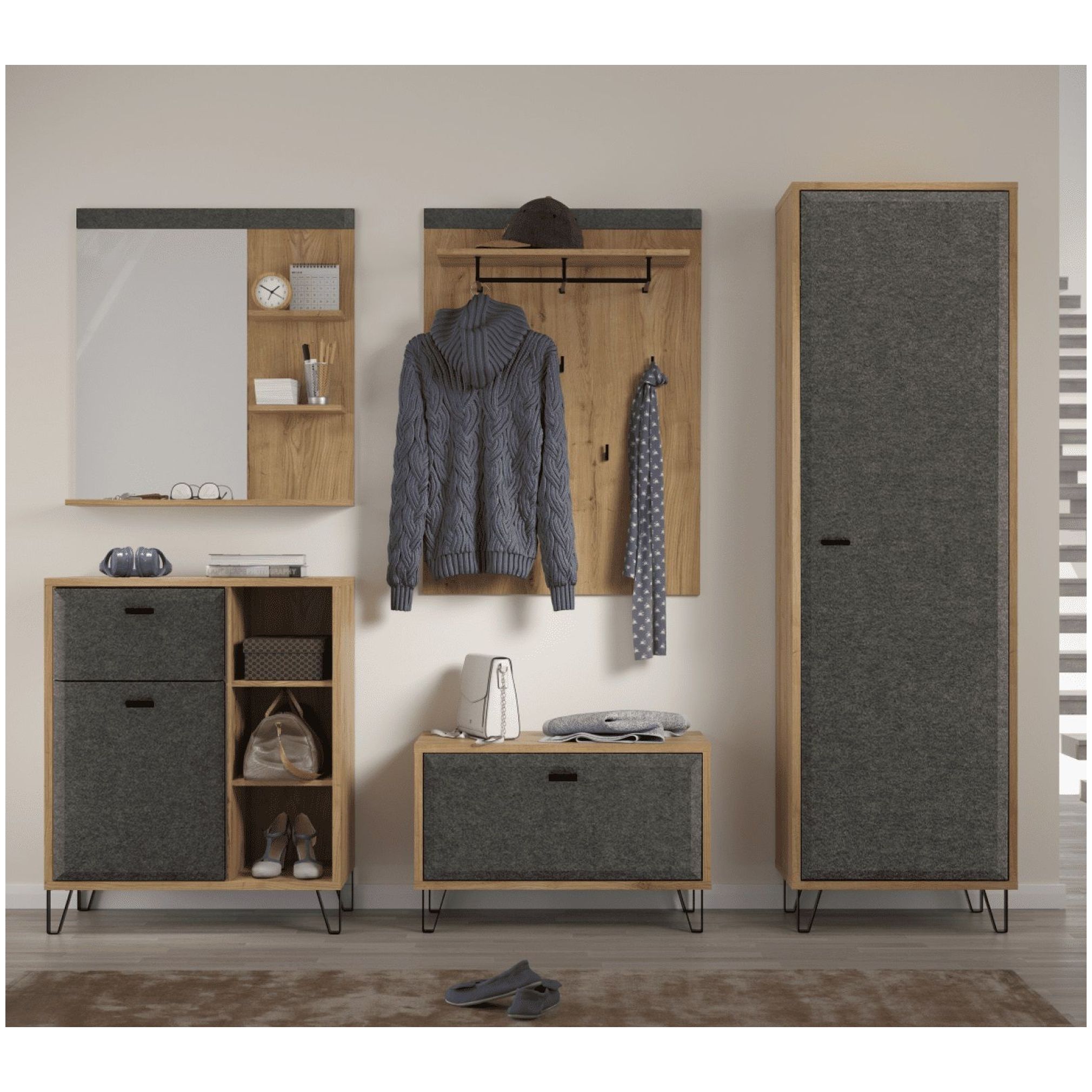 Картинка Грейс полка настенная с зеркалом LUS 80 интернет-магазин мебели FreeTime