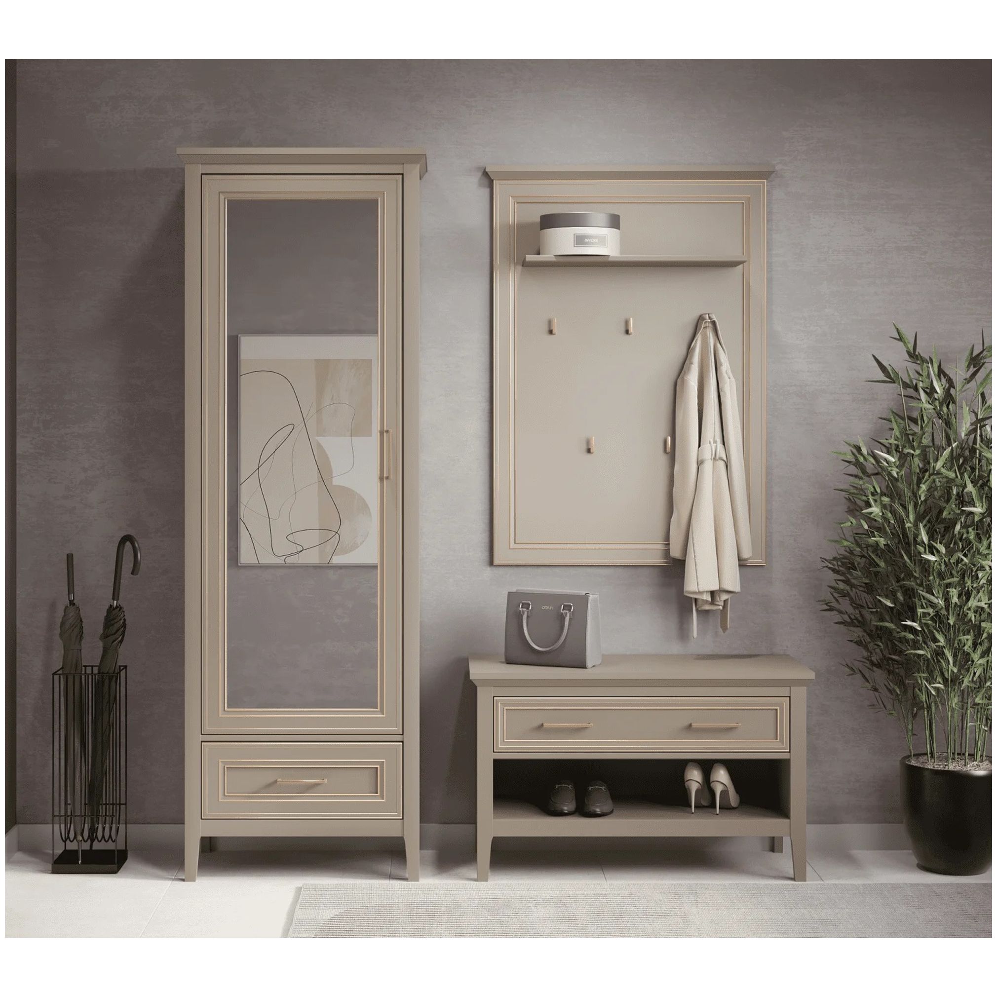 Картинка Классик шкаф с зеркалом SZF1L1S интернет-магазин мебели FreeTime