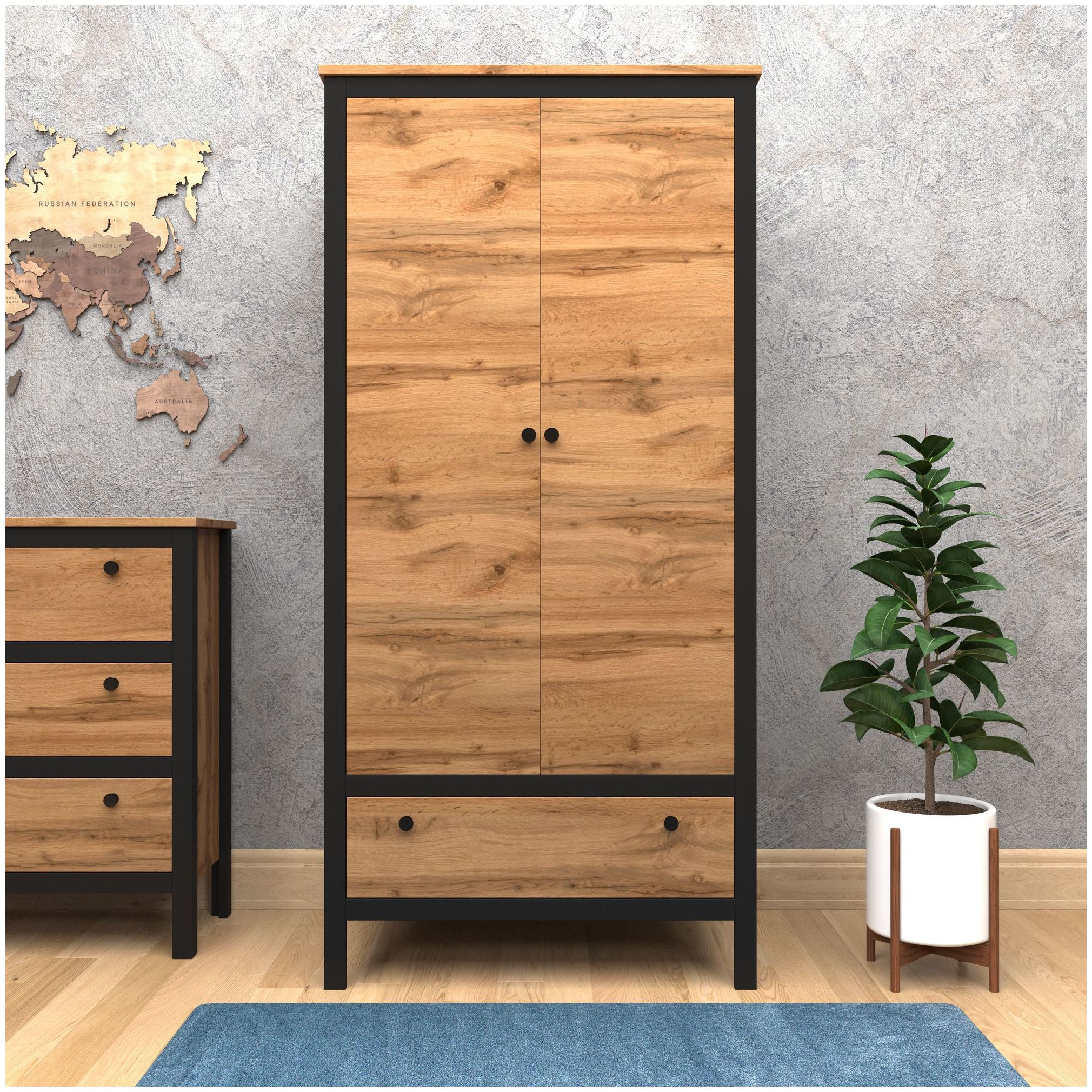 Картинка Лофт шкаф SZF2D1S интернет-магазин мебели FreeTime