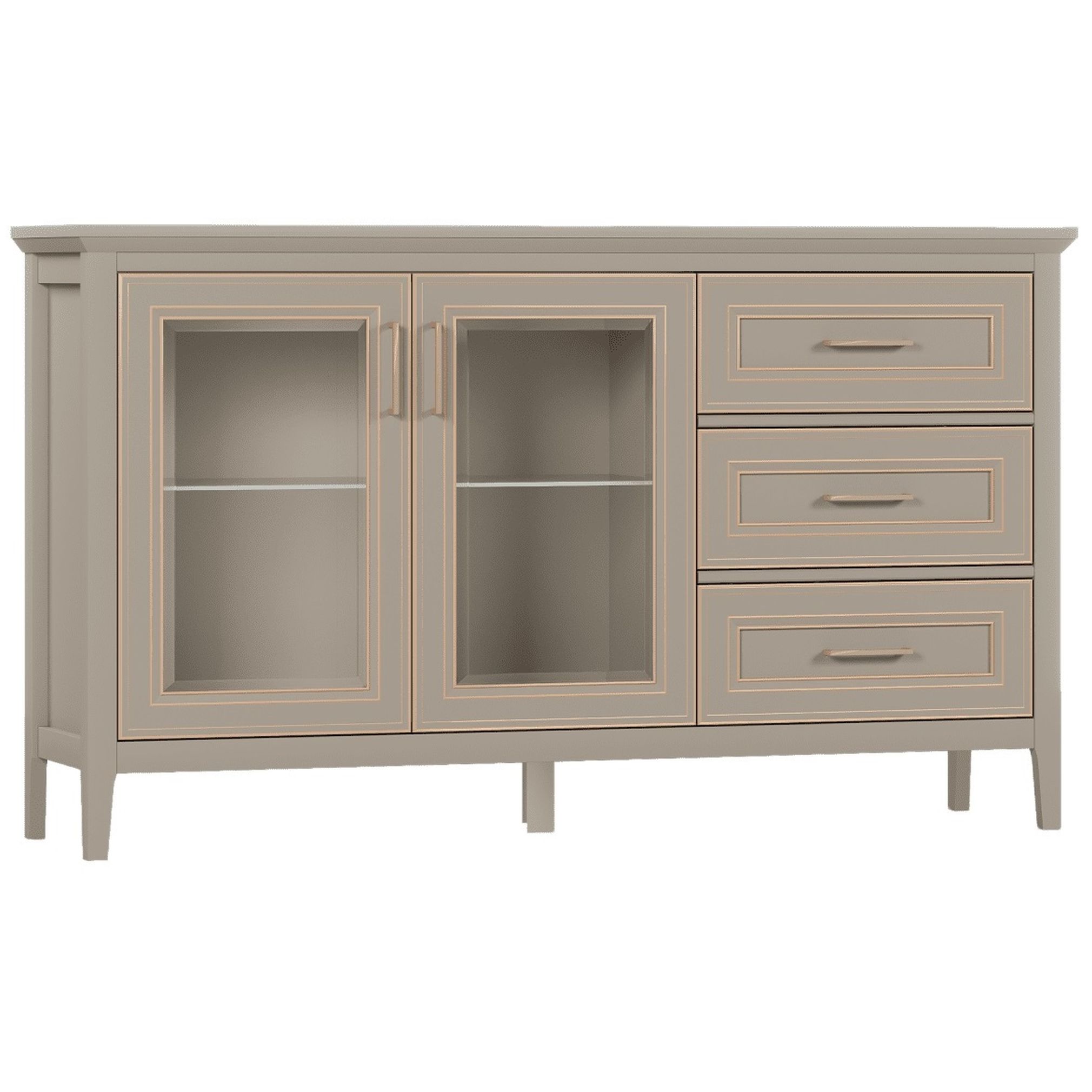 Картинка Классик тумба с витриной KOM2W3S интернет-магазин мебели FreeTime