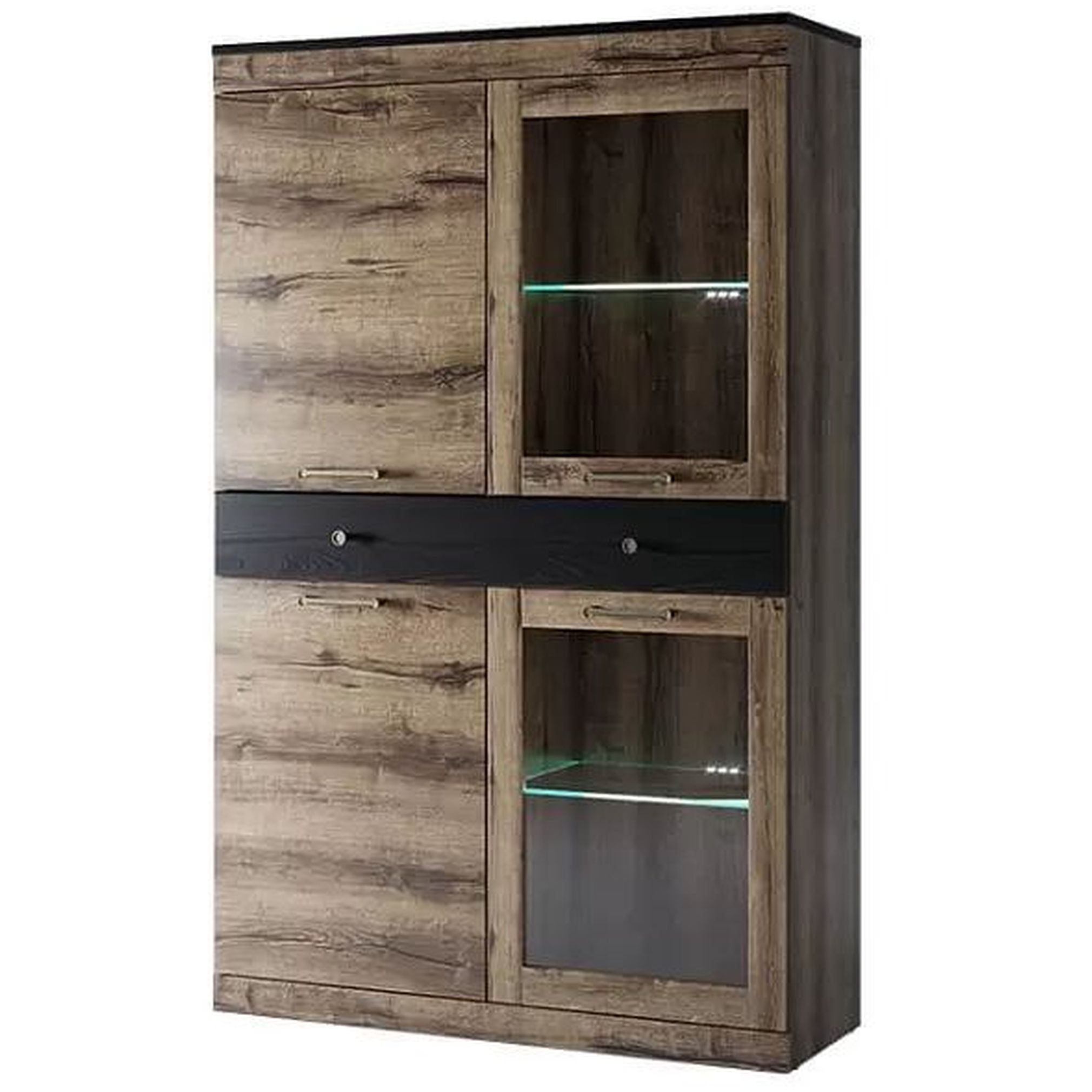 Картинка Джагер Шкаф с витриной 2V2D1S интернет-магазин мебели FreeTime