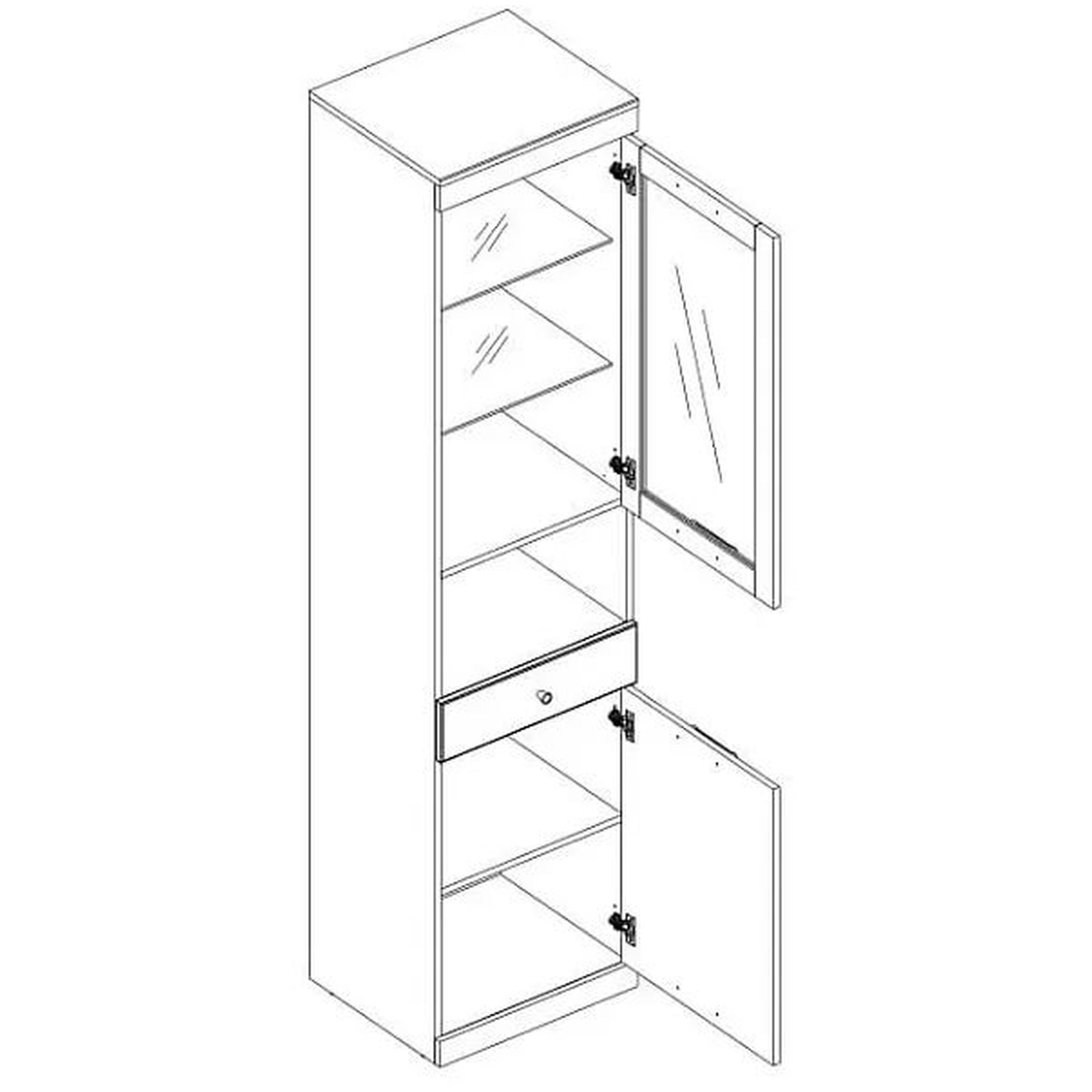 Картинка Джагер Шкаф с витриной 1V1D1SN интернет-магазин мебели FreeTime