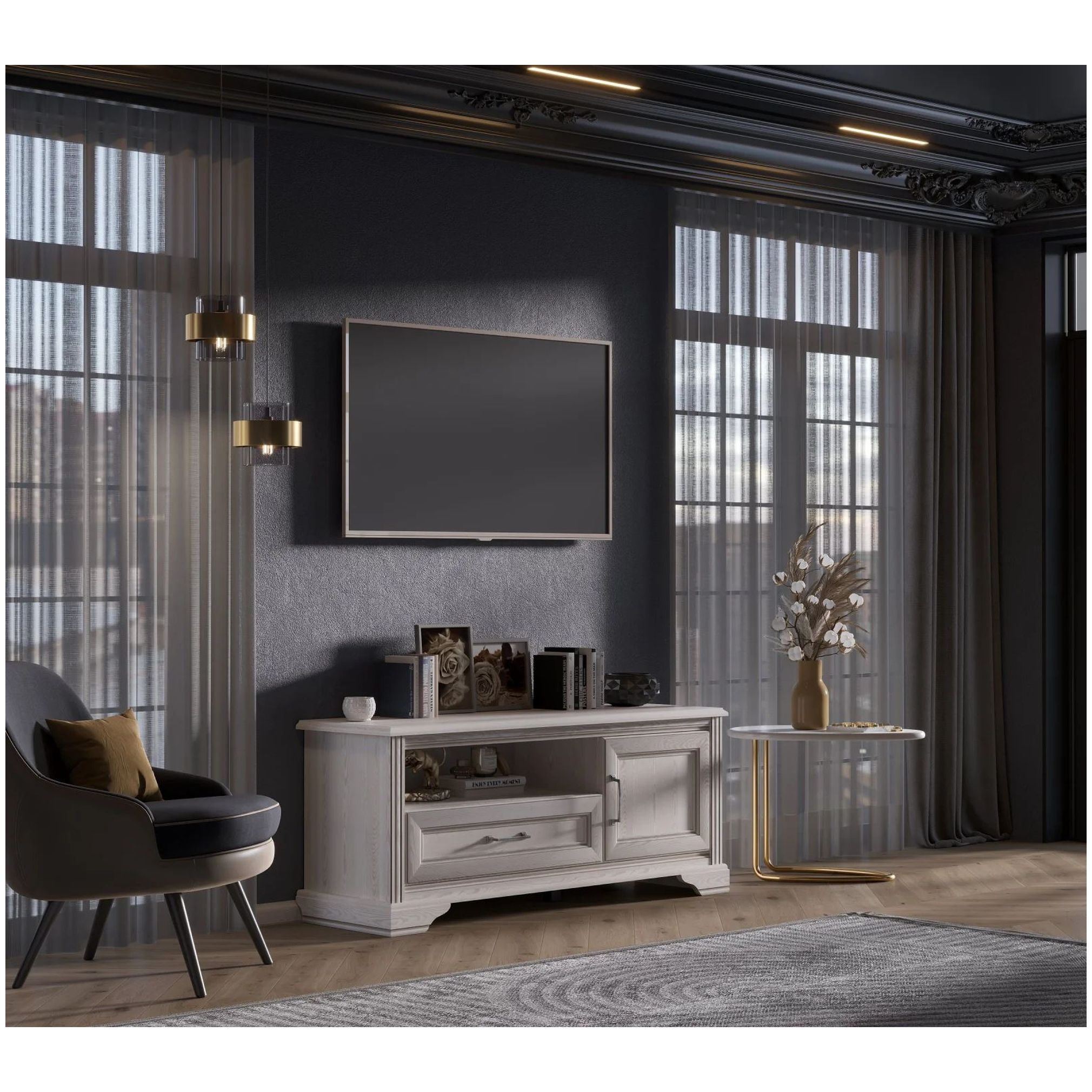 Картинка Стилиус ТВ тумба RTV1D1S интернет-магазин мебели FreeTime