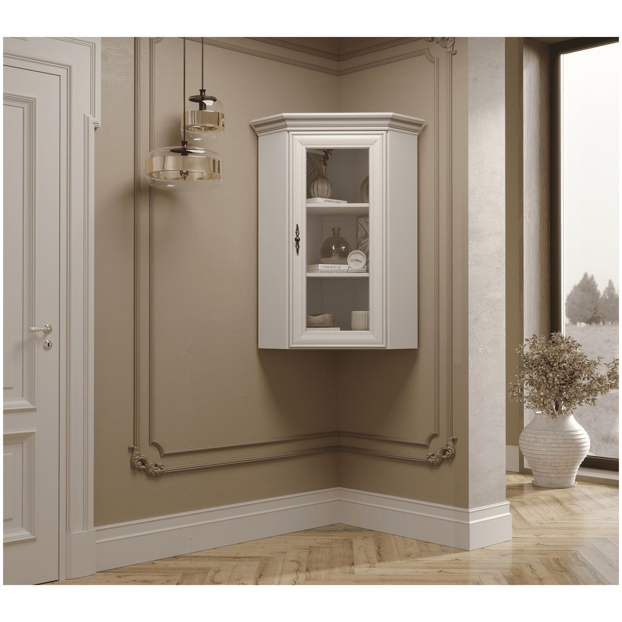 Картинка Кентаки надставка на угловую тумбу NADN1W (Белый) интернет-магазин мебели FreeTime