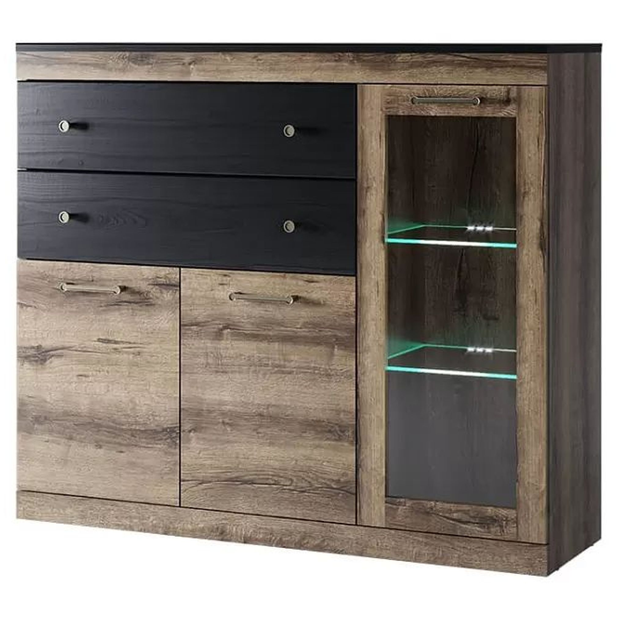 Картинка Джагер Тумба с витриной 1V2D2S интернет-магазин мебели FreeTime