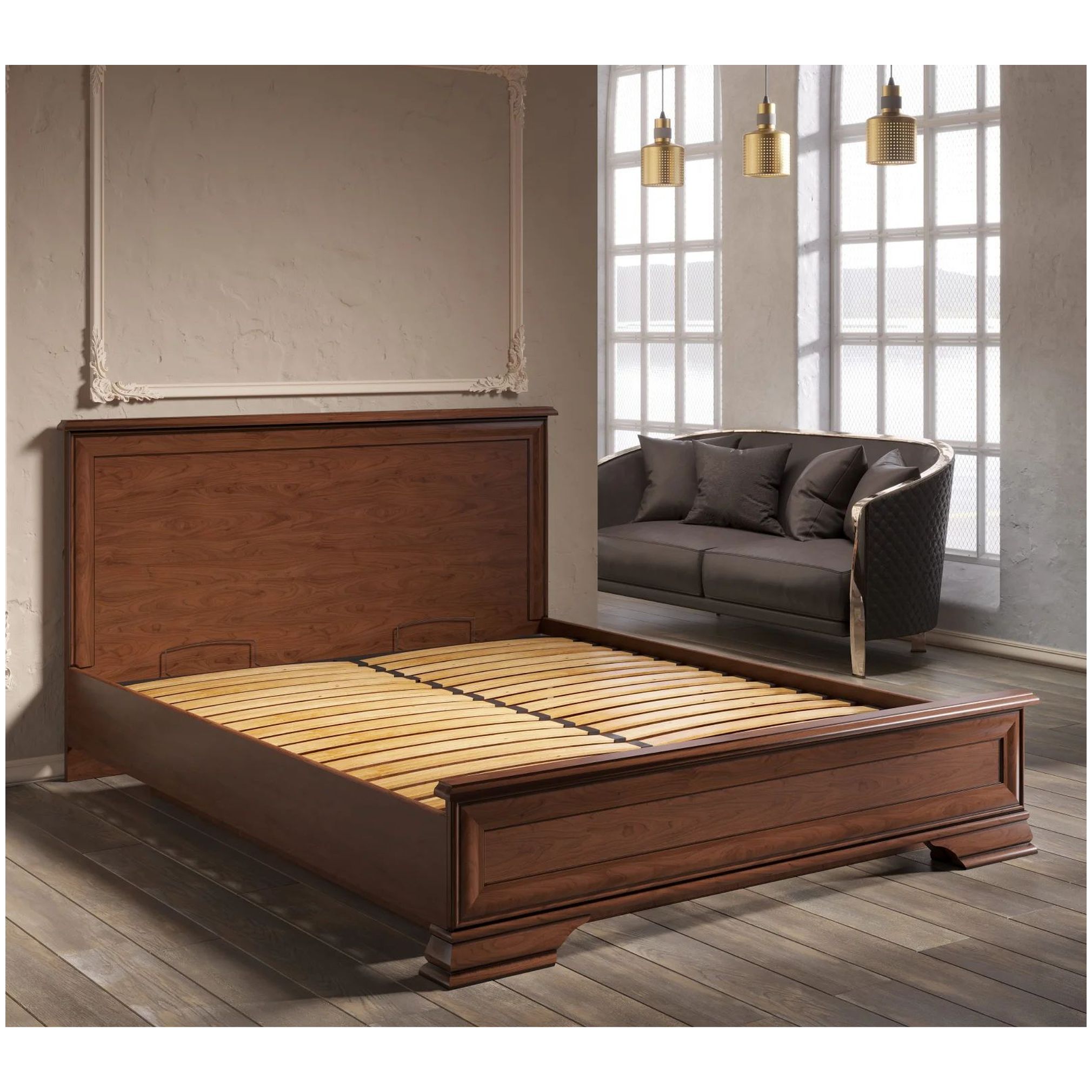 Картинка Кентаки кровать LOZ160х200 (Каштан) интернет-магазин мебели FreeTime