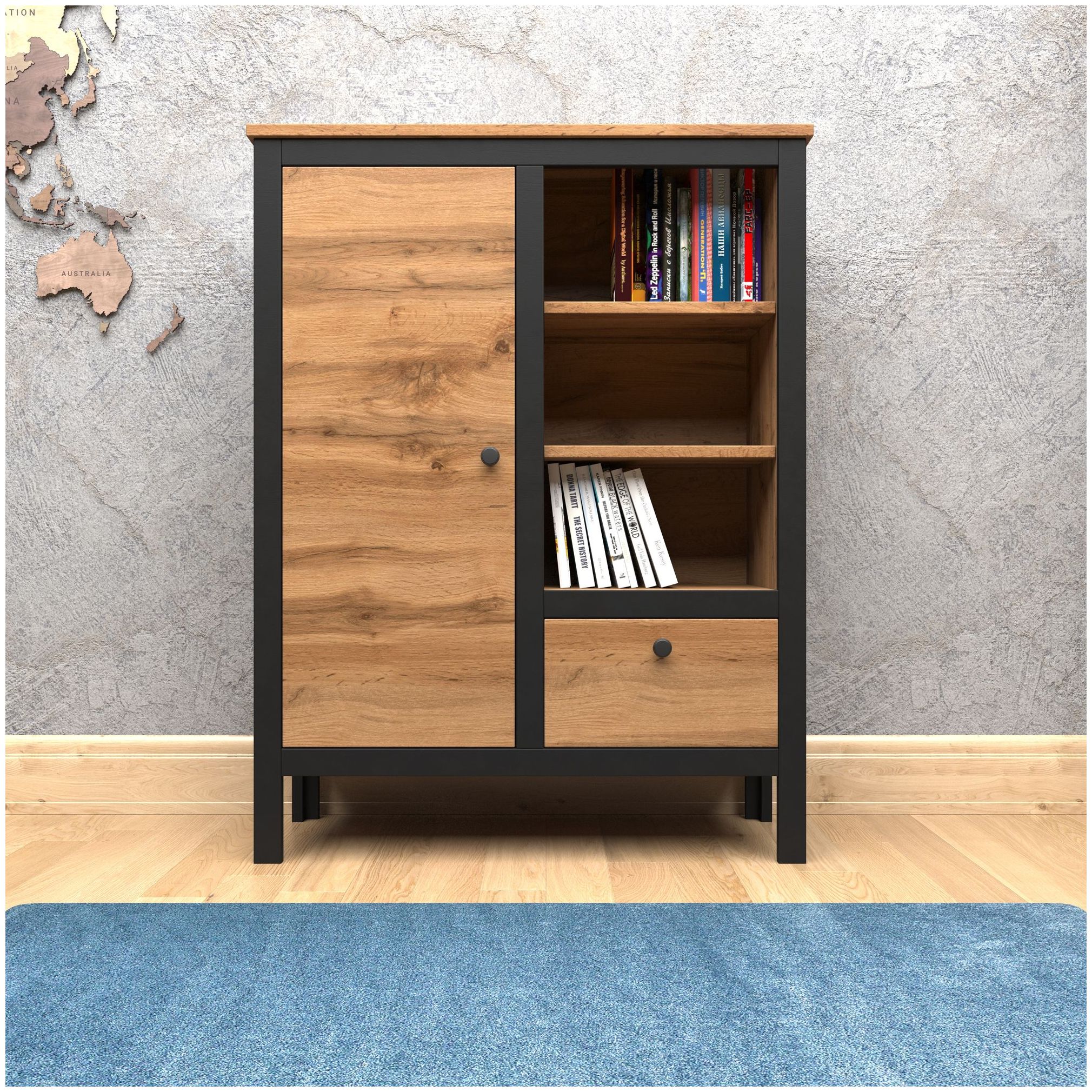 Картинка Лофт тумба высокая REG1D1S/90 интернет-магазин мебели FreeTime