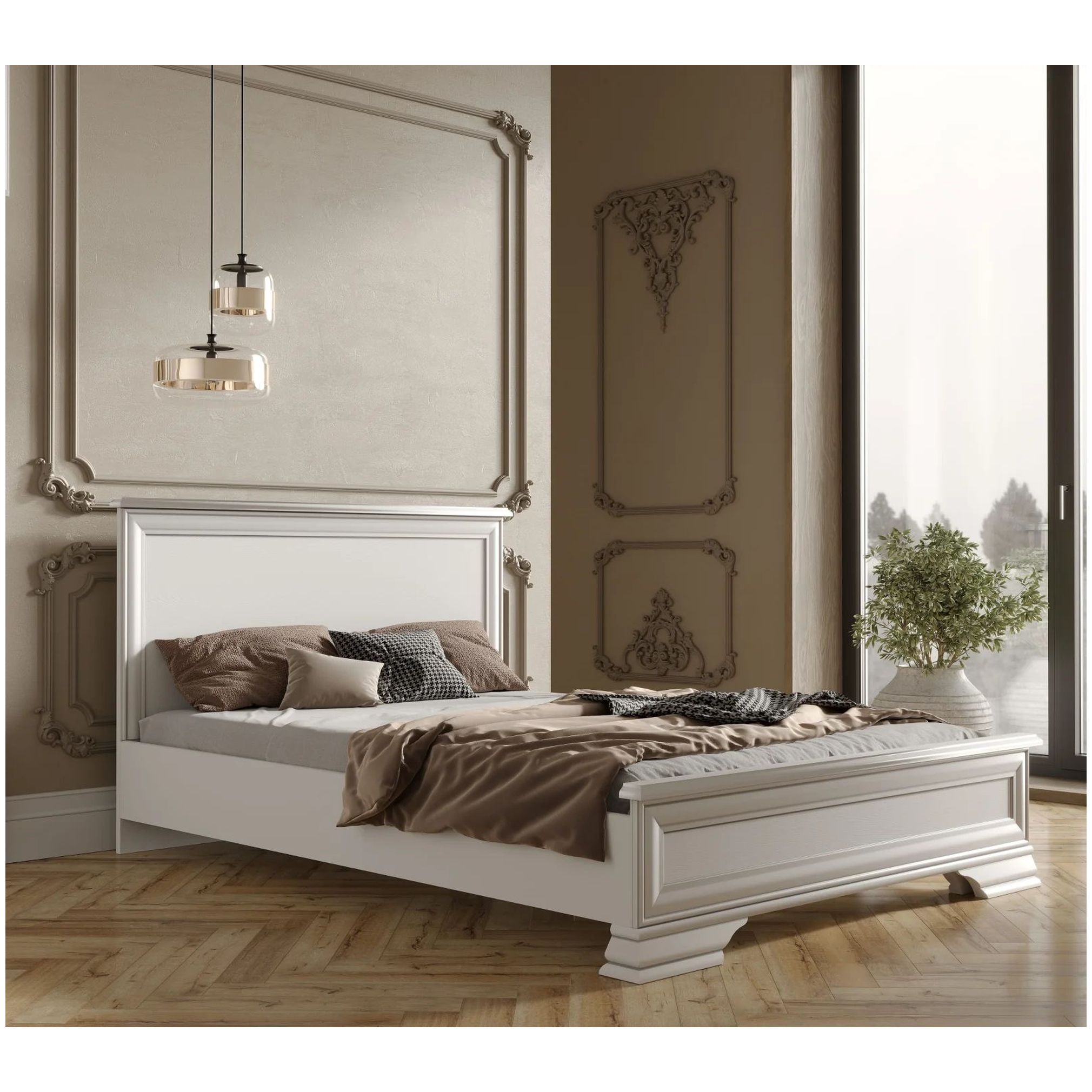 Картинка Кентаки кровать S320-LOZ140х200 (Белый) интернет-магазин мебели FreeTime