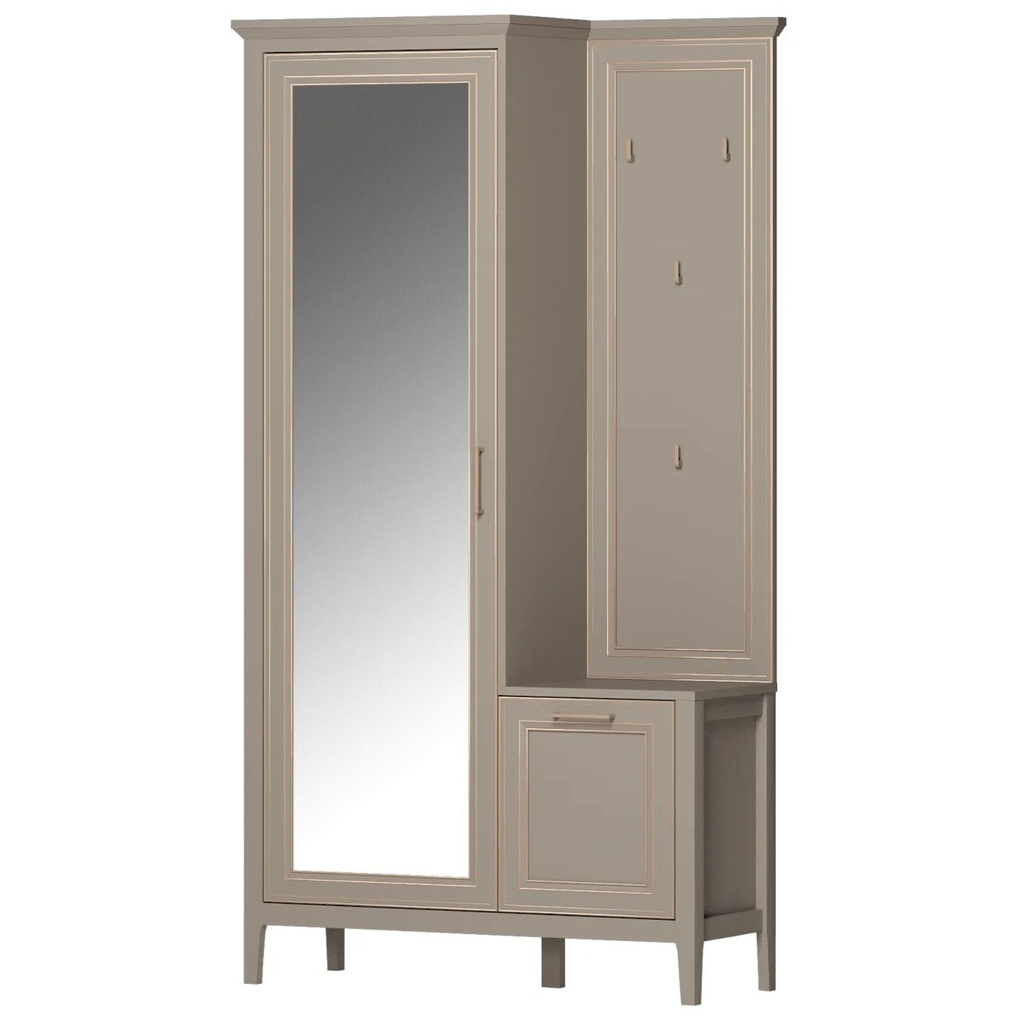 Картинка Классик шкаф с вешалкой и зеркалом PPK/L интернет-магазин мебели FreeTime