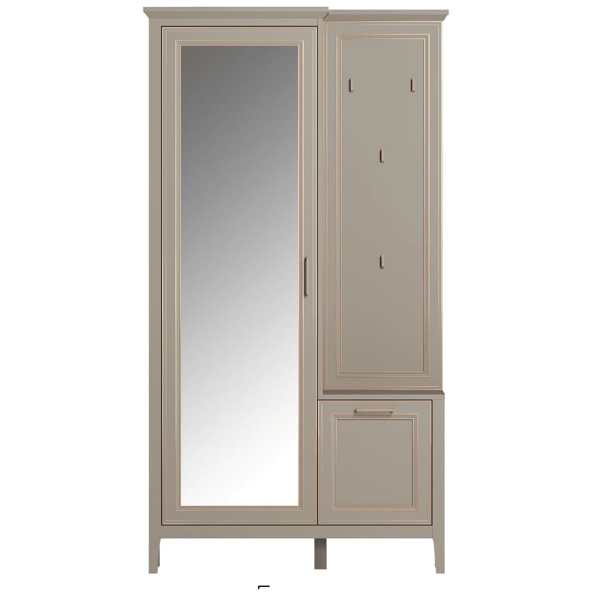 Картинка Классик шкаф с вешалкой и зеркалом PPK/L интернет-магазин мебели FreeTime