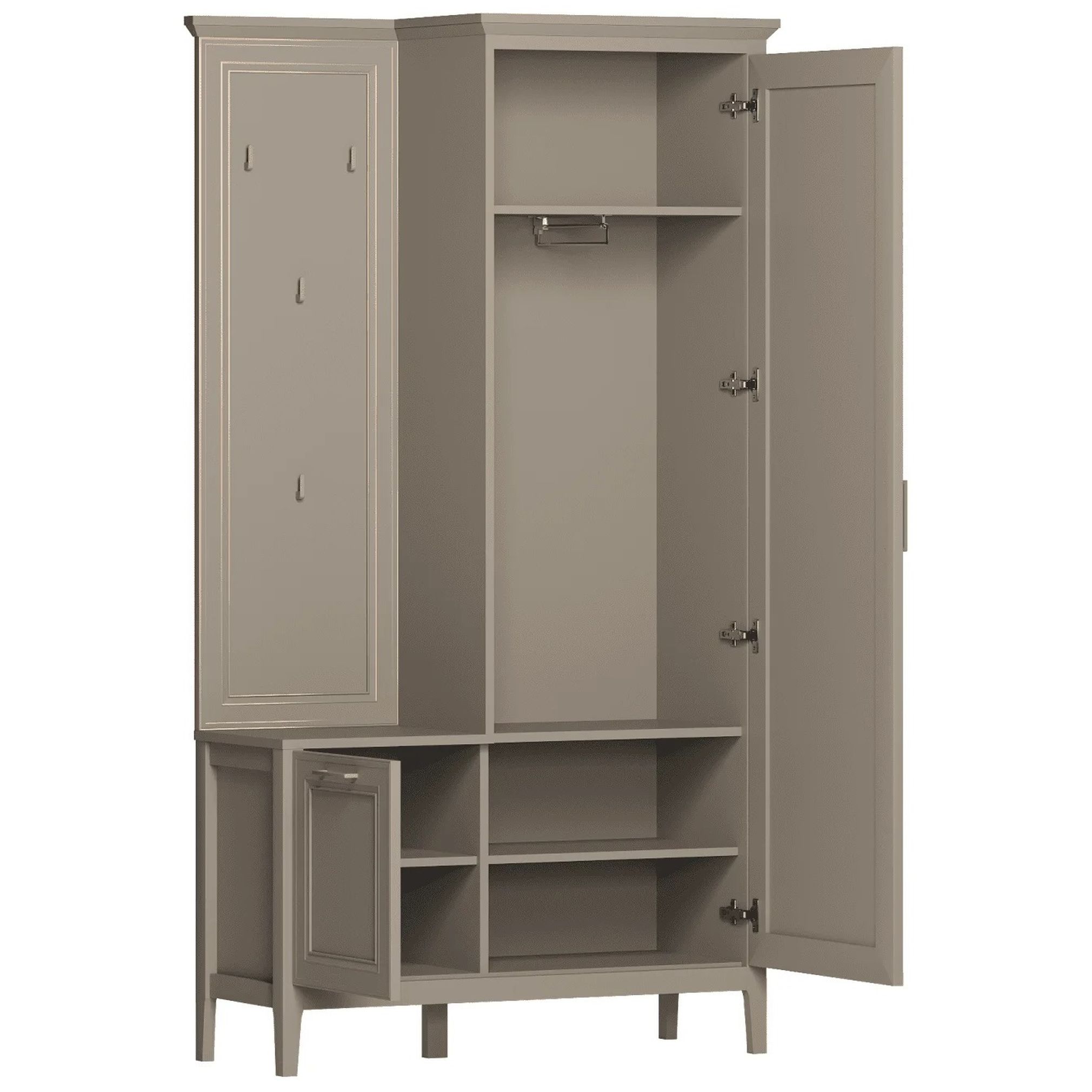 Картинка Классик шкаф с вешалкой и зеркалом PPK/P интернет-магазин мебели FreeTime