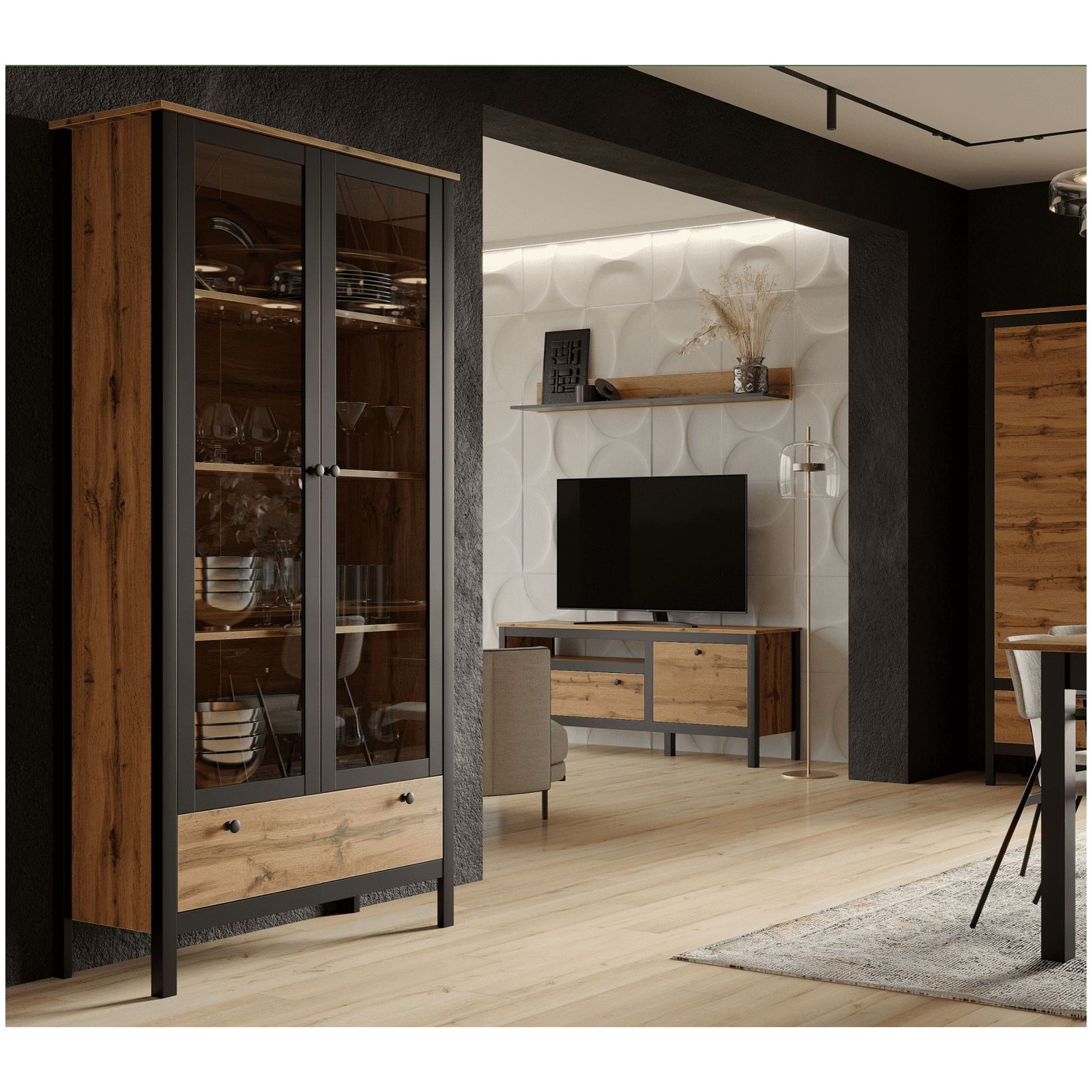 Картинка Лофт полка P/150 (Дуб вотан) интернет-магазин мебели FreeTime