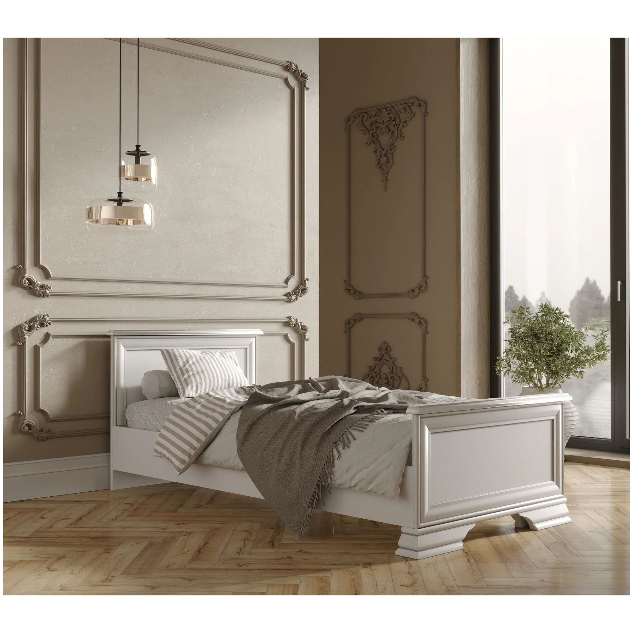 Картинка Кентаки кровать S320-LOZ90х200 (Белый) интернет-магазин мебели FreeTime