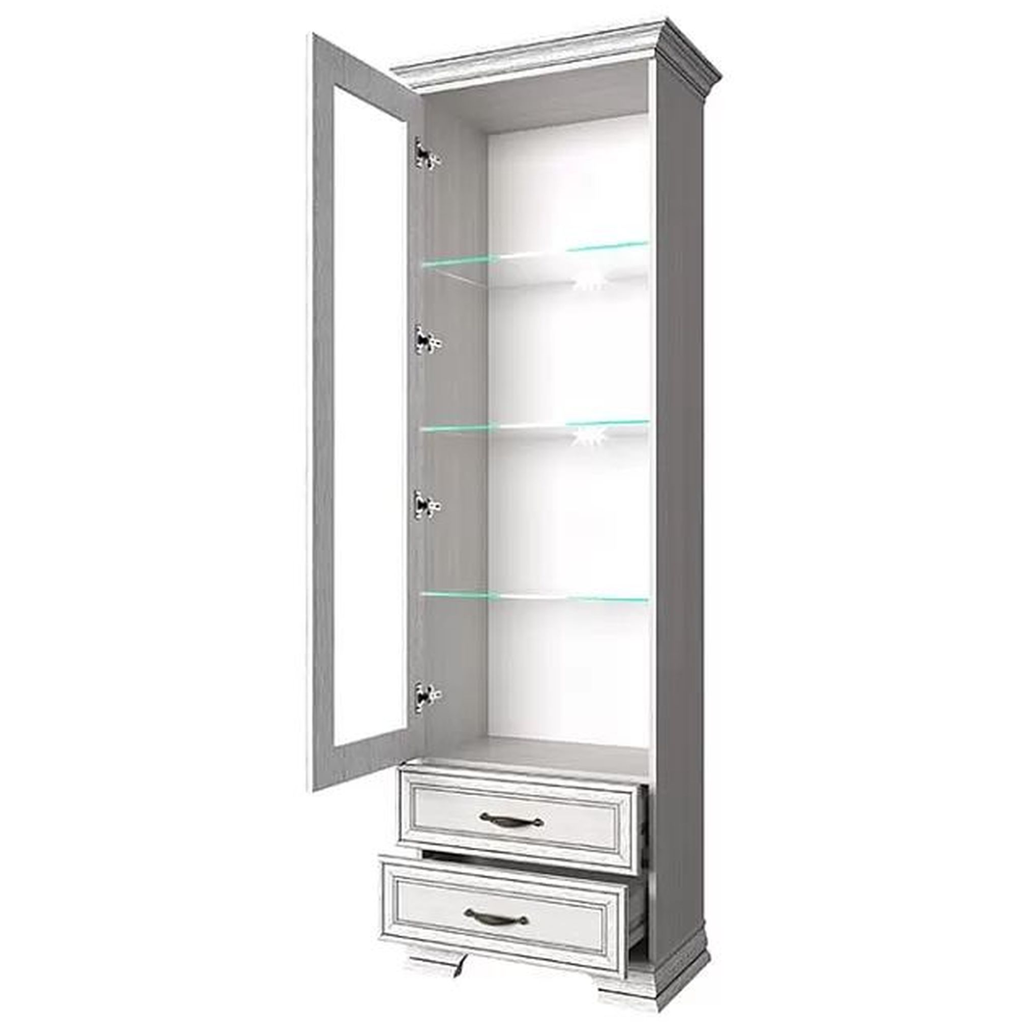 Картинка Тиффани Шкаф с витриной 1V2S интернет-магазин мебели FreeTime