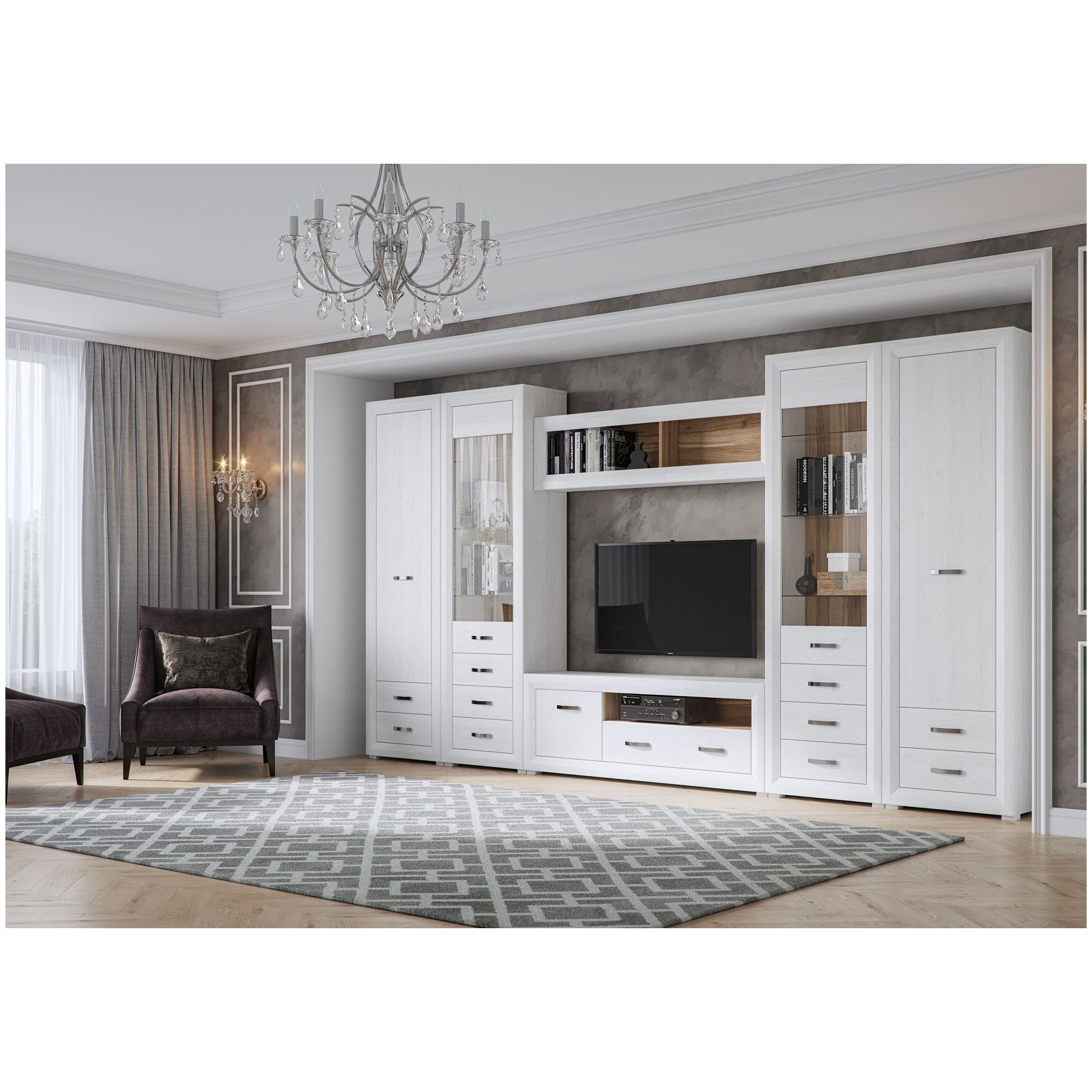 Картинка Мальта шкаф-витрина REG1W3S интернет-магазин мебели FreeTime