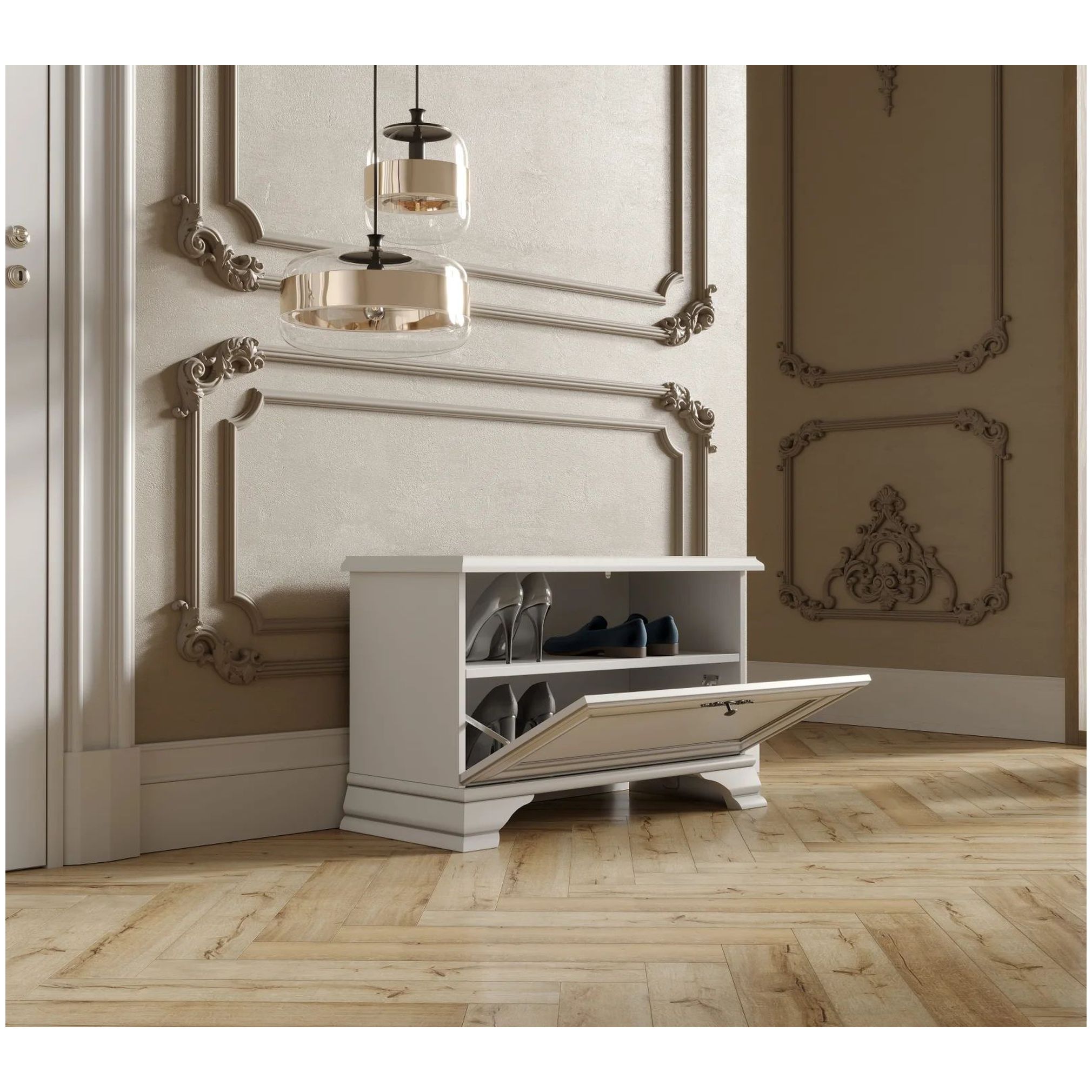 Картинка Кентаки тумба для обуви SFK1B (Белый) интернет-магазин мебели FreeTime