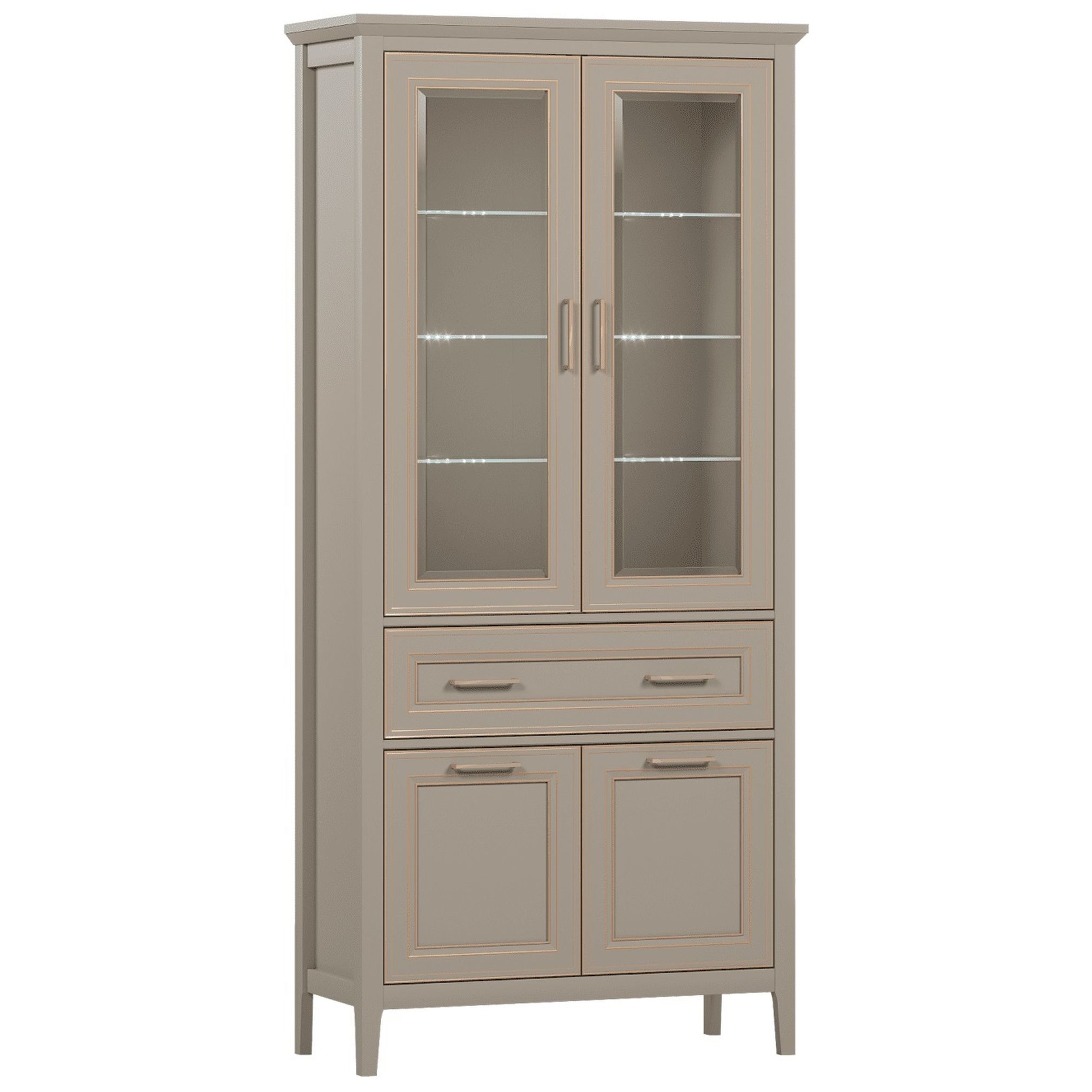 Картинка Классик шкаф-витрина REG2W2D1S с подсветкой интернет-магазин мебели FreeTime