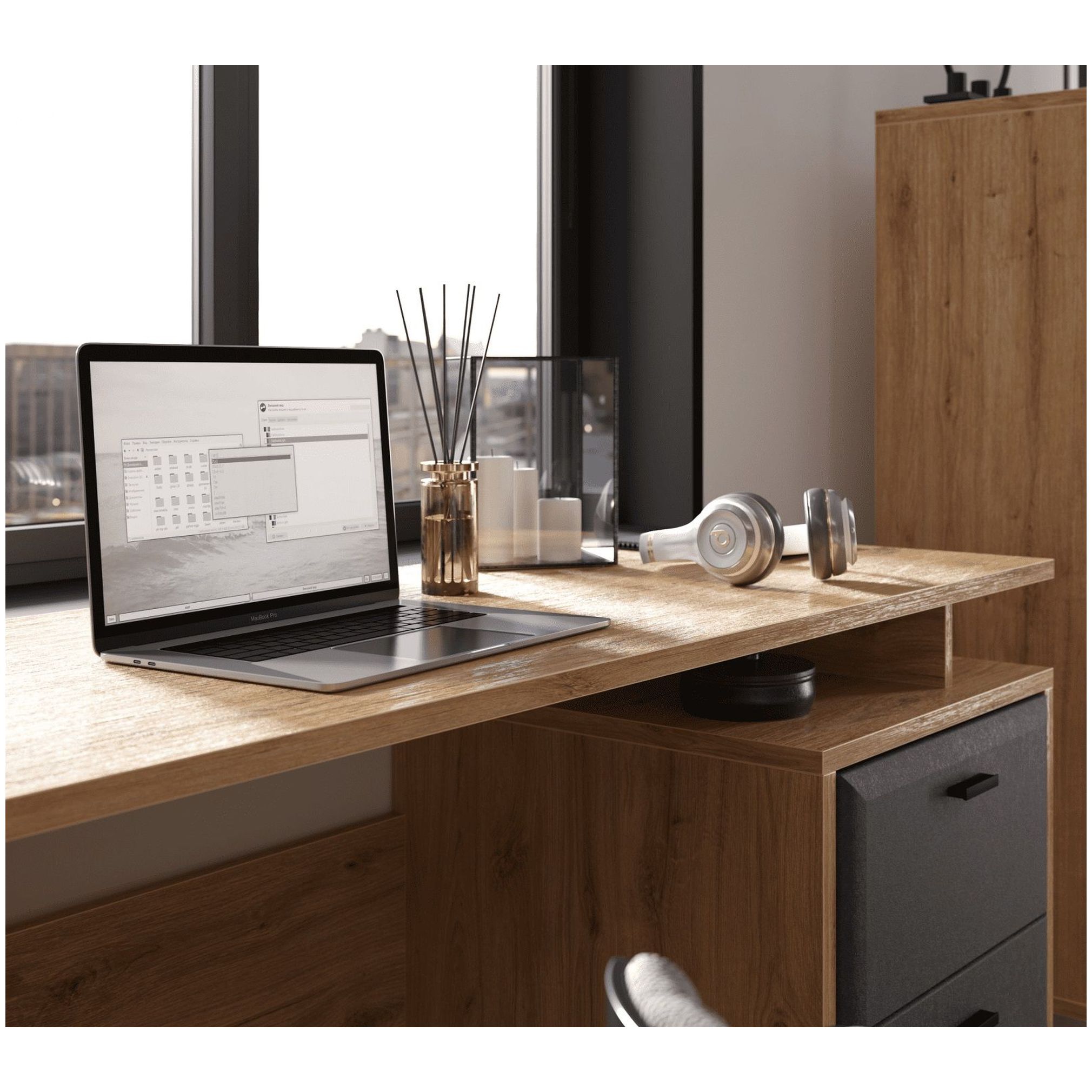 Картинка Грейс стол письменный BIU2S интернет-магазин мебели FreeTime