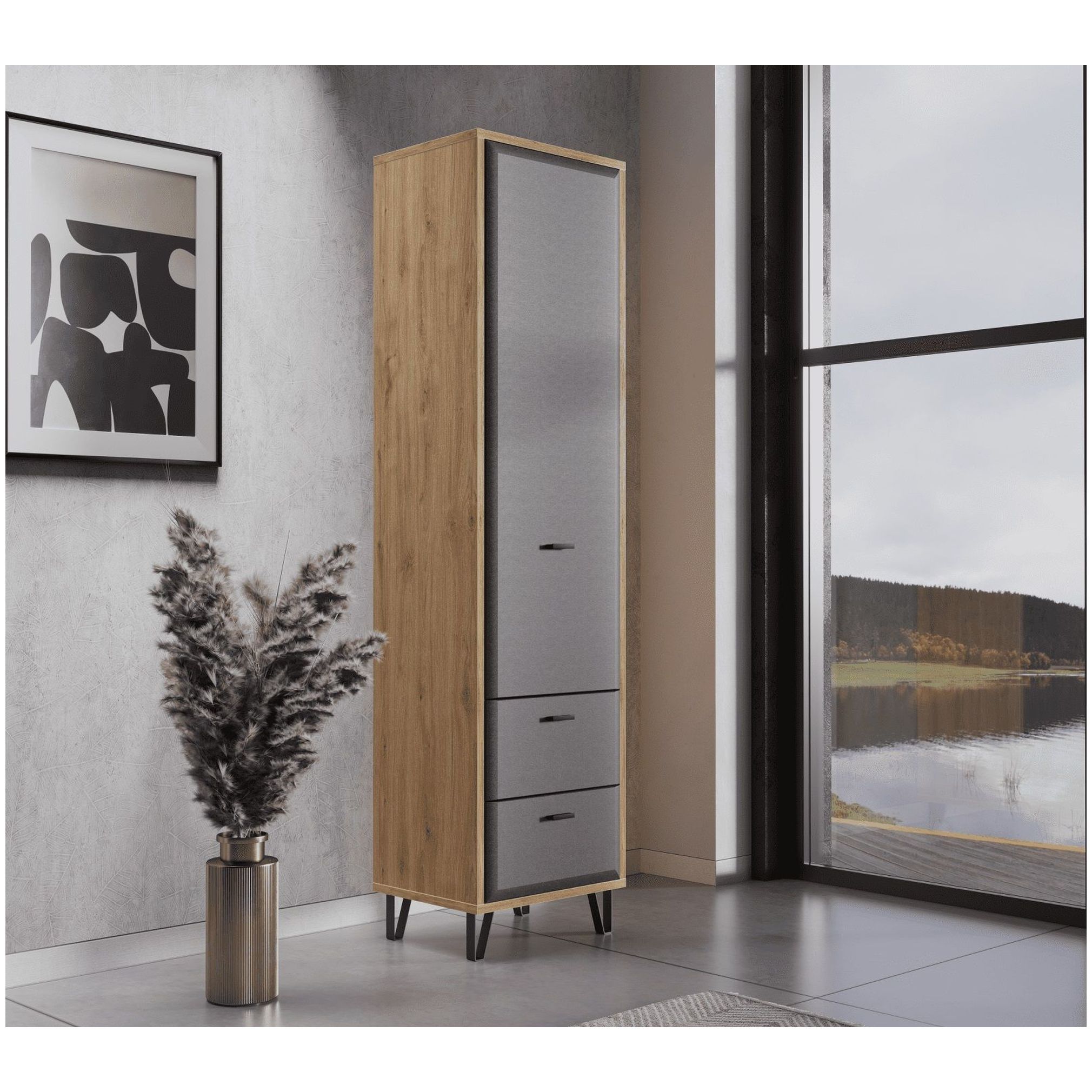 Картинка Грейс шкаф-пенал REG1D2S интернет-магазин мебели FreeTime