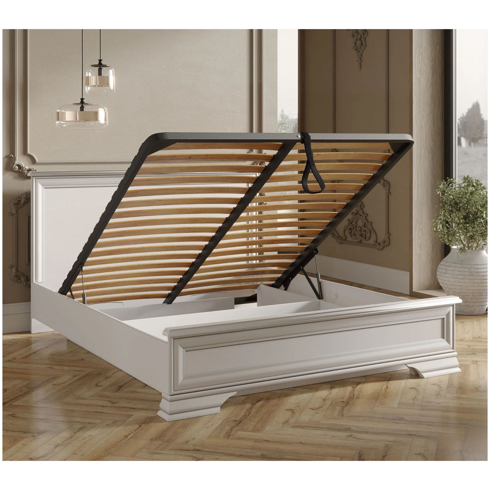 Картинка Кентаки кровать S320-LOZ160х200 с подъемным механизмом (Белый) интернет-магазин мебели FreeTime